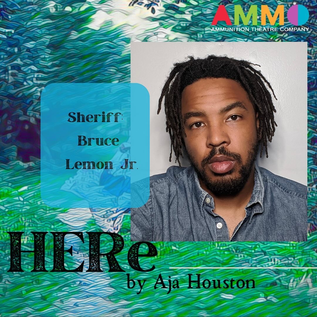COME see BRUCE LEMON JR. (@balemonjr ) read for not one, but two sheriffs in this magical world of HERe by @ajaoneandonly and directed by @afrodite.supreme TODAY at 3:00 @thymelearts! 
Bruce Lemon Jr is a storyteller born and raised in Watts, CA. As 