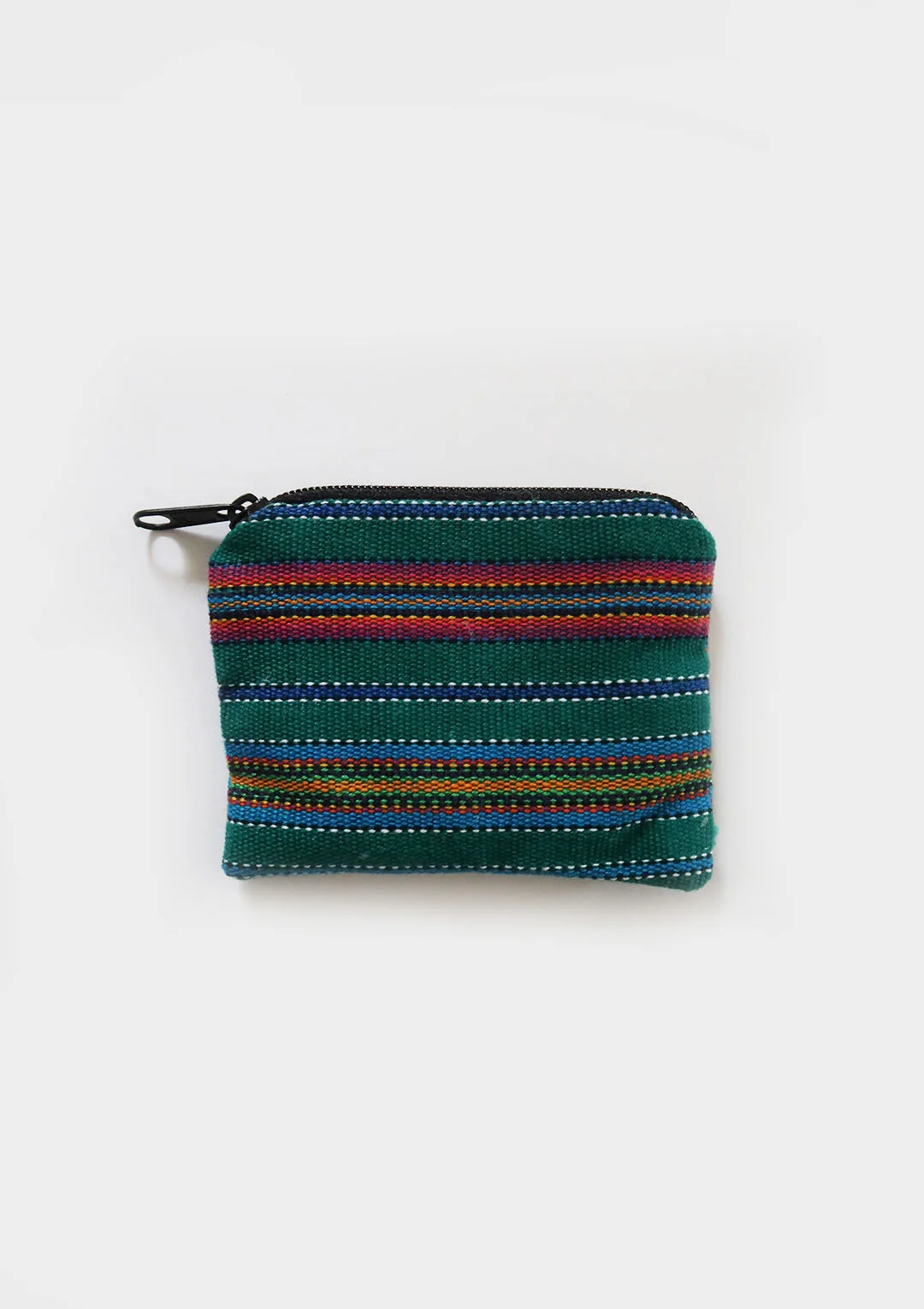 Teal Stripe Handwoven Pouch