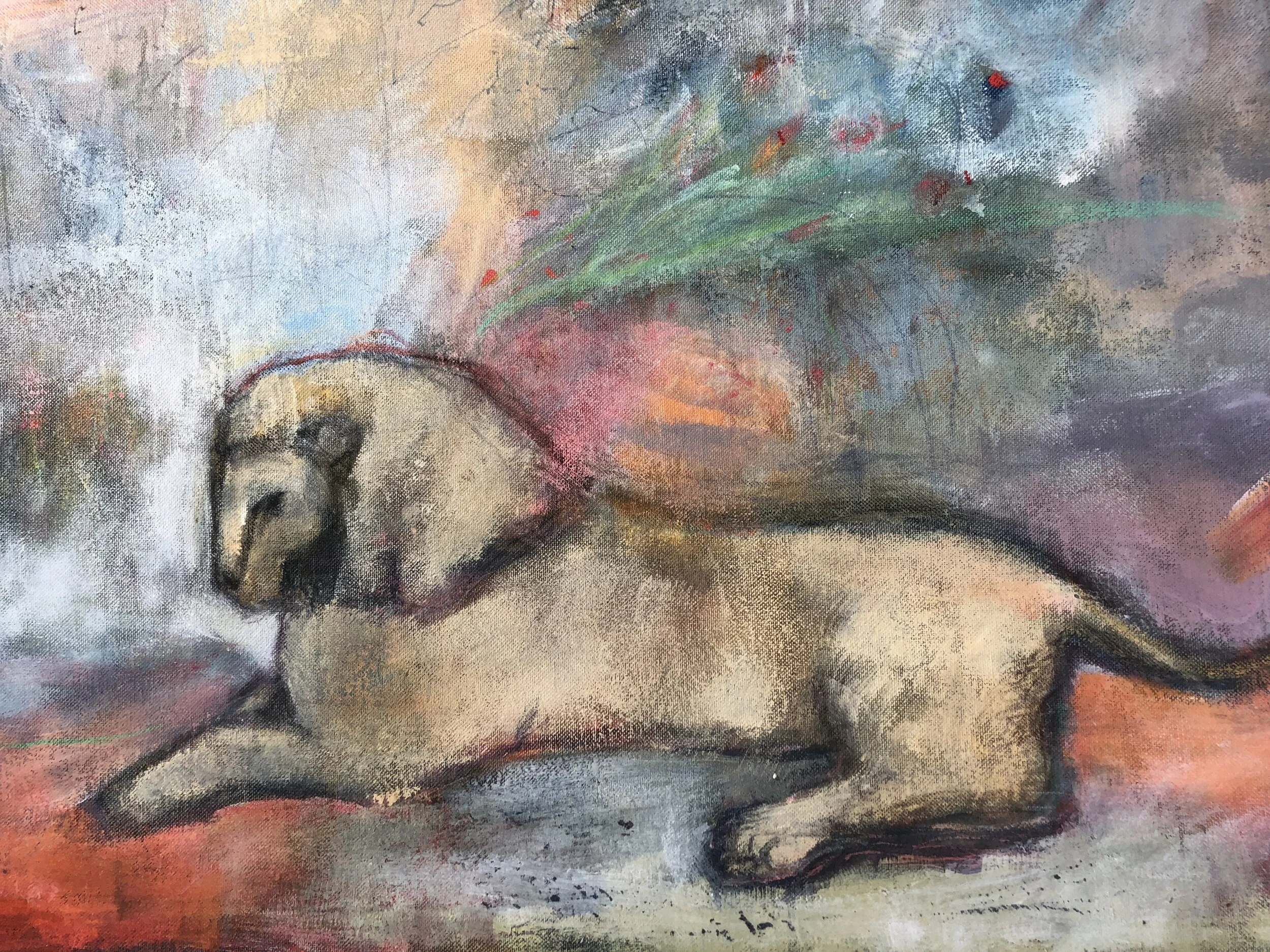 “Lion” by Cathy Connor oil on canvas