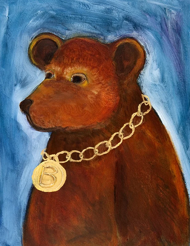 Mr. B Oil and Wax on Prepared paper 16.75 x 20.5 in Prints Available