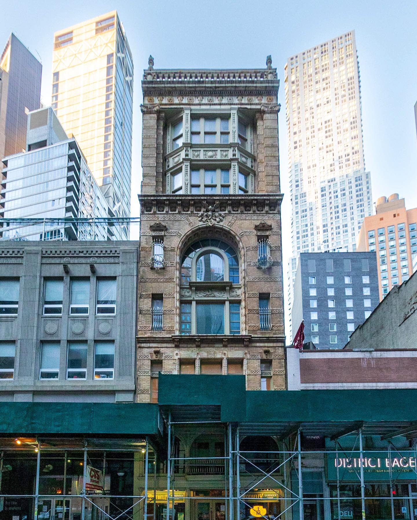 In the steel canyons of lower Manhattan it can be odd to see an eight story office building but in the late 1800s, these would have been a normal site. This particular building was home to the Keuffel and Esser company who specializes in drafting and
