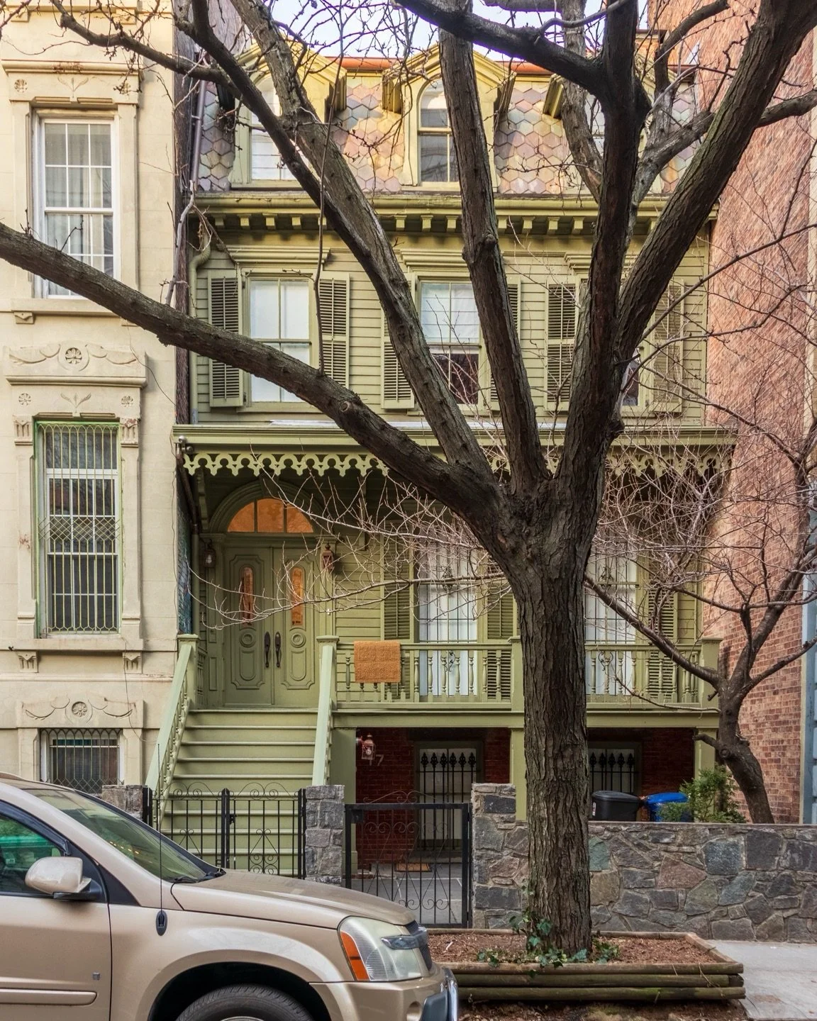 This is one of one, if not the oldest home remaining in Harlem (depending on where you draw the neighborhood lines) and was constructed in either 1864 . Harlem was an independent village founded in 1656 by Peter Stuyvesant the Director General of New