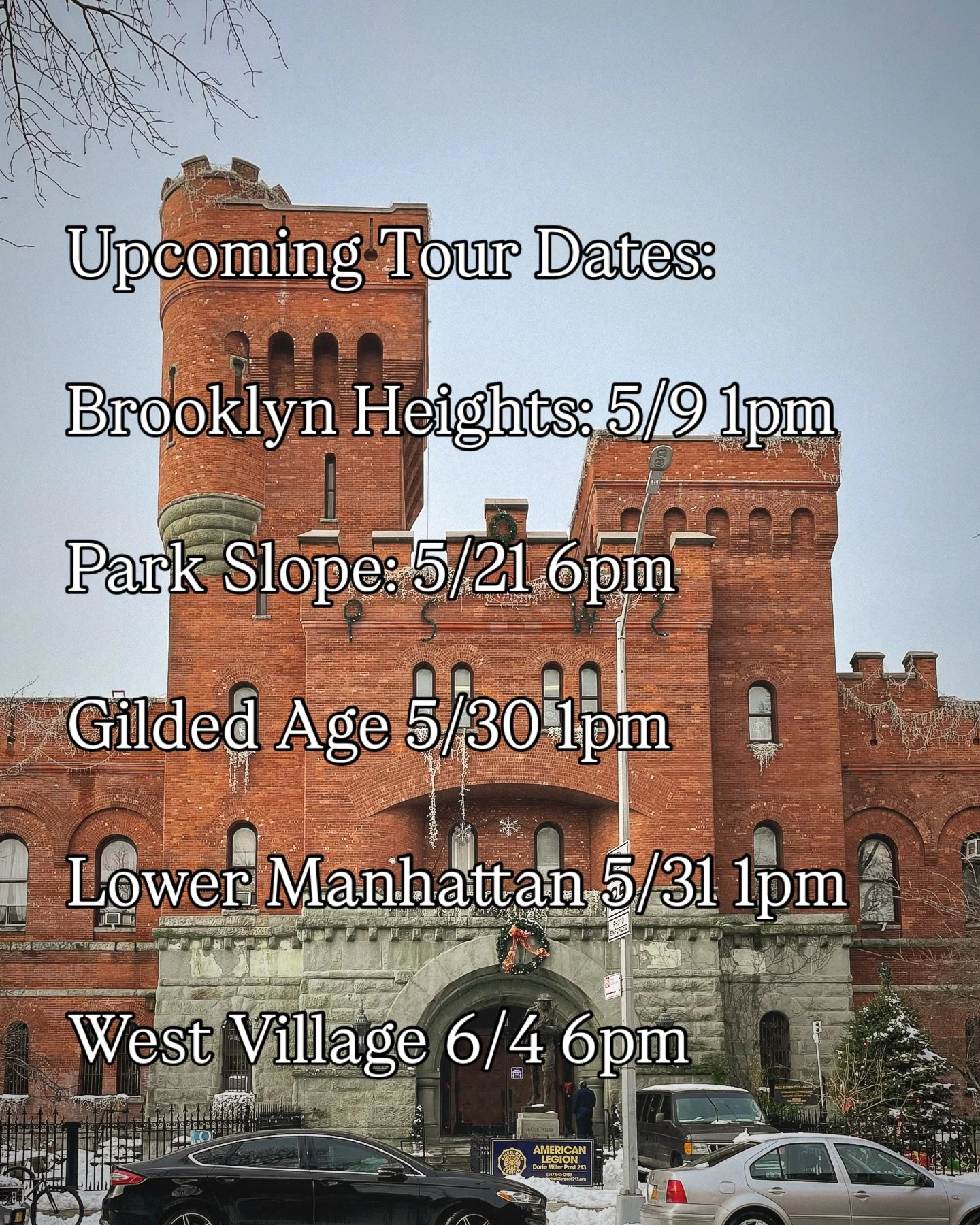 New batch of tour dates are now available and I can&rsquo;t believe June is even on the schedule already. I&rsquo;ve included a few weeknight tours as we have the extra light on our side. To book either head to my bio or go to Landmarksofny.com.