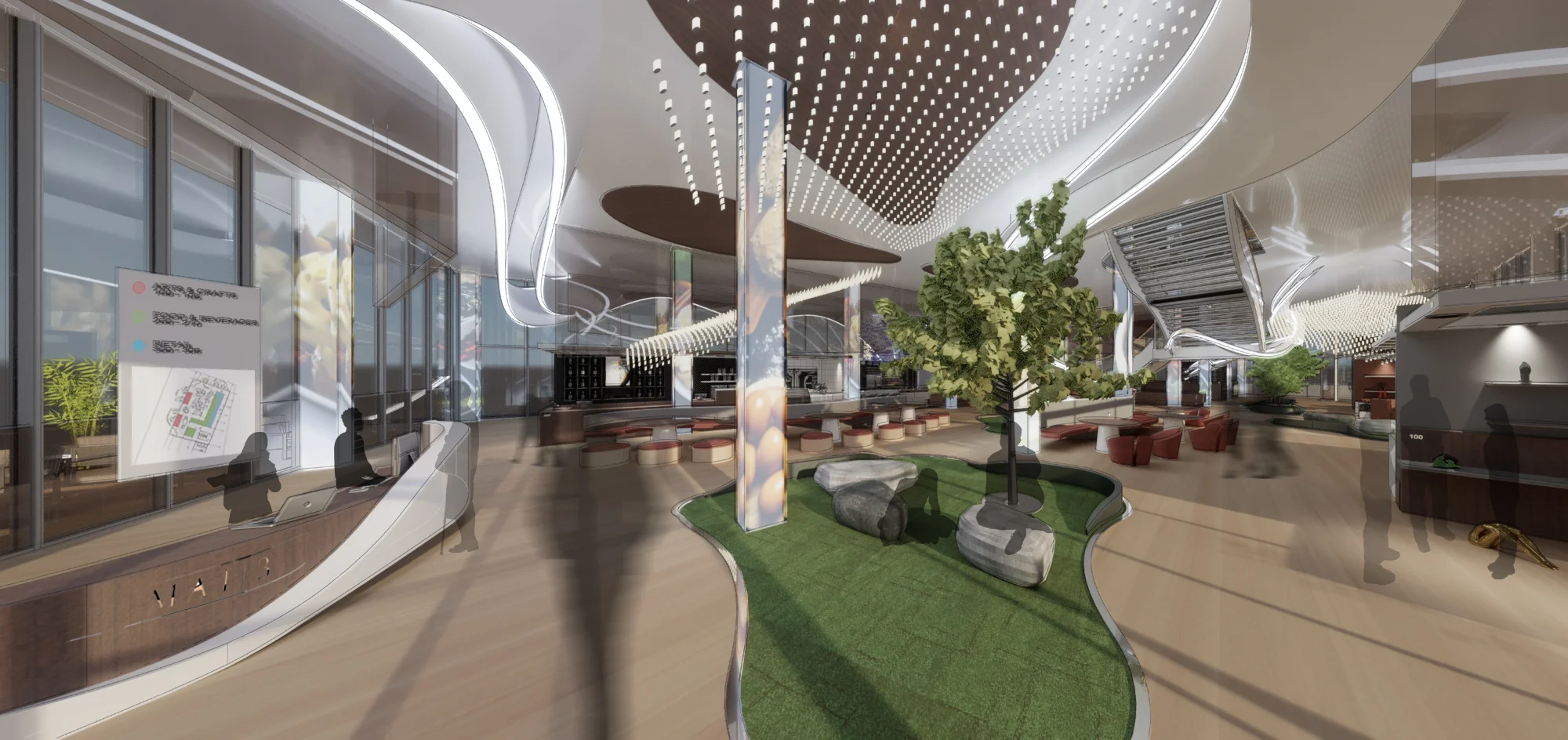 Reception Area Overlooking Main Marketplace