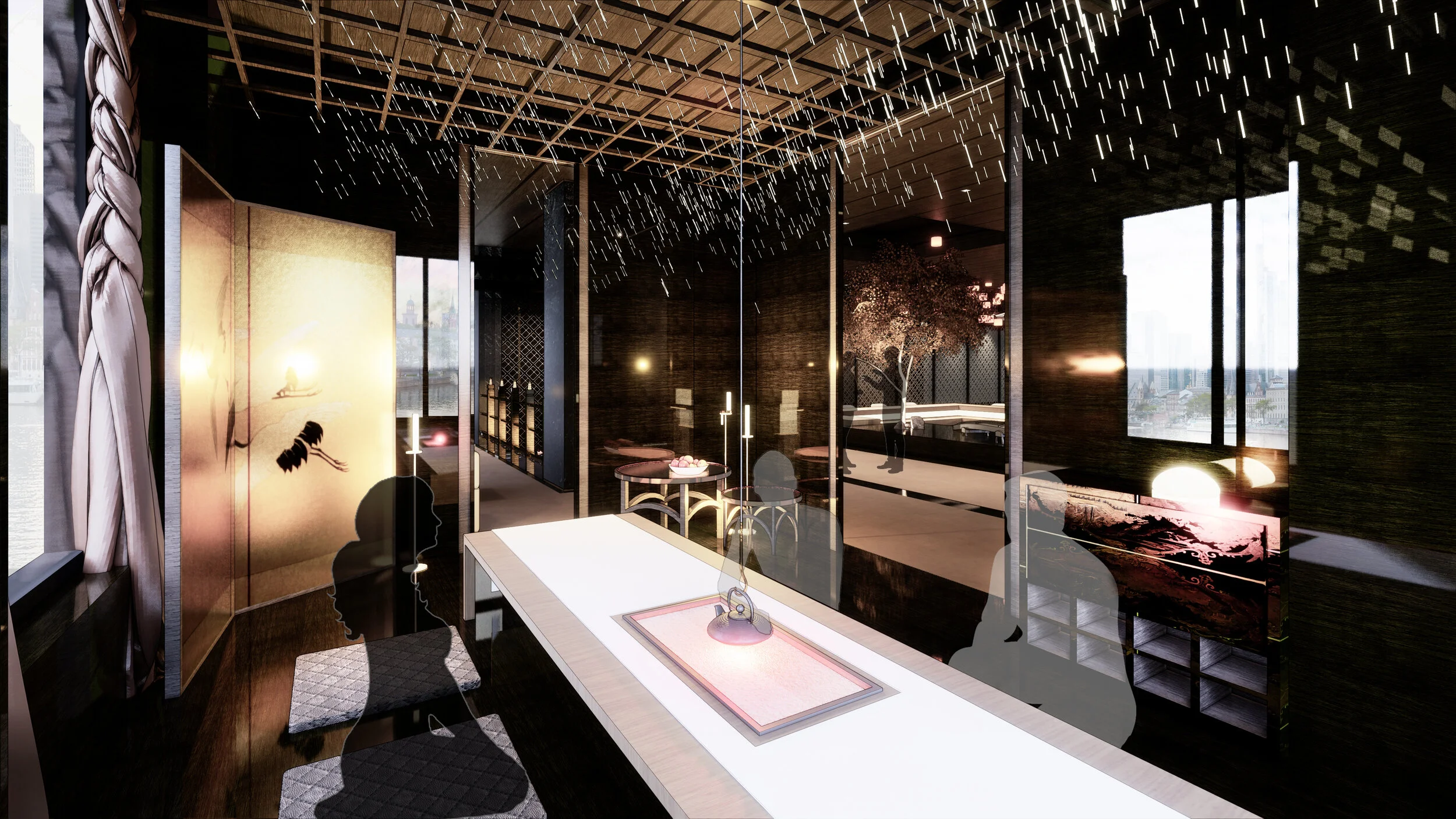 Private Room Recreating a Scene of “Raining in Tokyo”