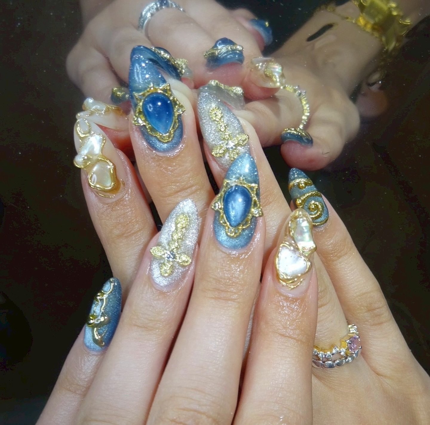 #nails 💎 @rio__topcoat 

#tokyonailsalon #nailstokyo #東京ネイル #blue