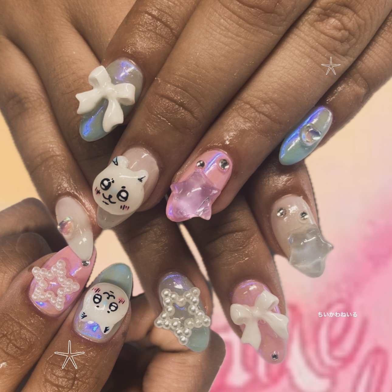 #ちいかわ #nails @luna_topcoat 🌟

#キャラネイル #tokyonails