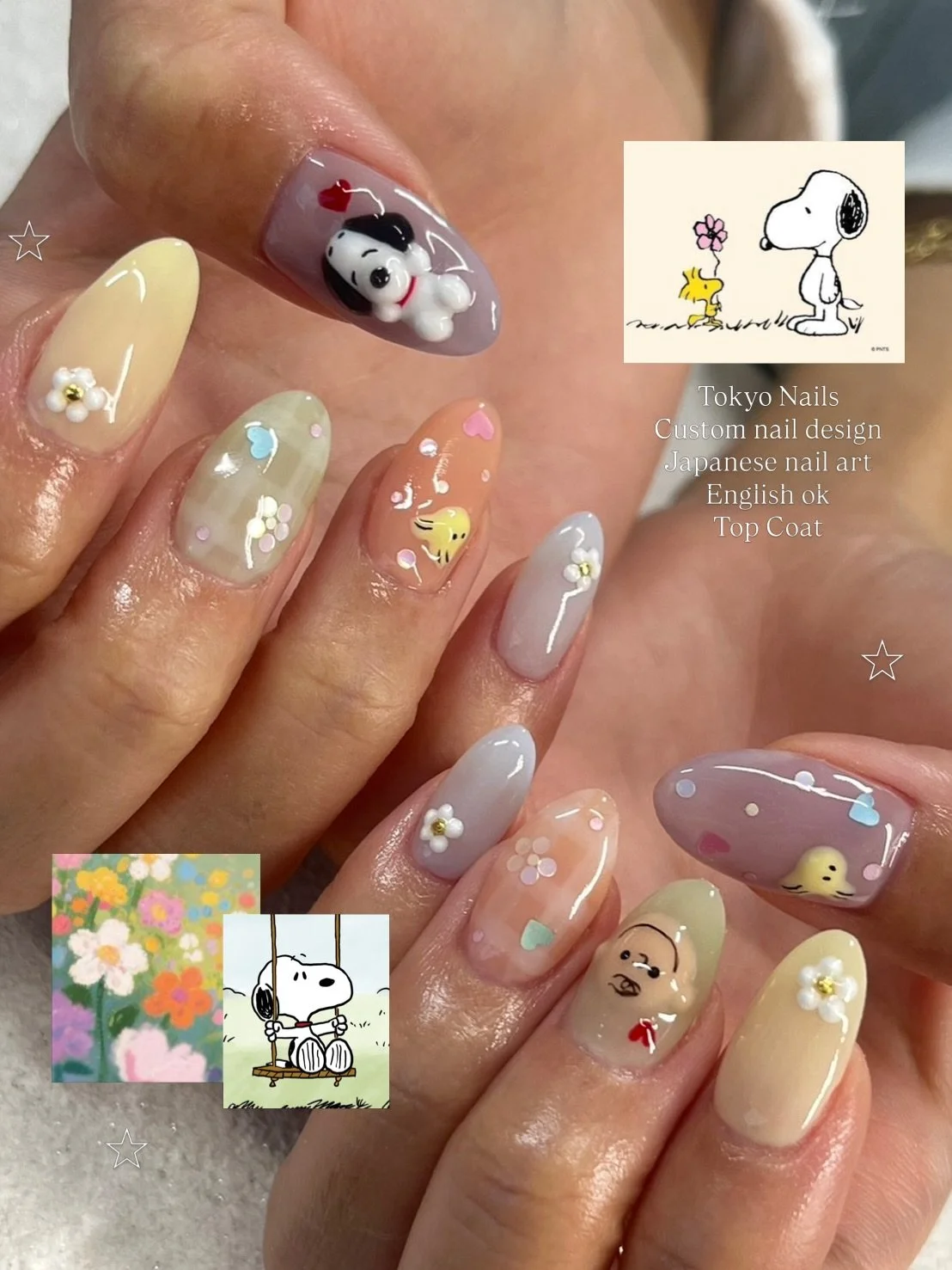 Nail salon Tokyo #snoopy @miku_topcoat