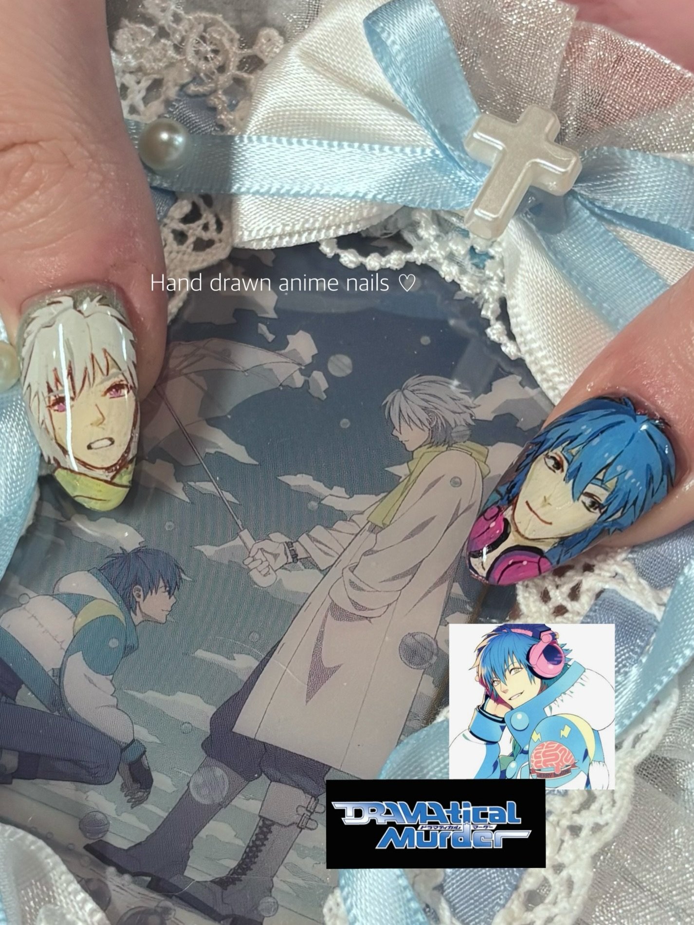 Hand drawn #animenails by @hina_topcoat 🧑&zwj;🎨
#dramaticalmurder

Tokyo nail salon 
Japanese nail art 💅
Anime nail design
English friendly nail salon

#tokyonails
#tokyonailsalon
#japanesenailart