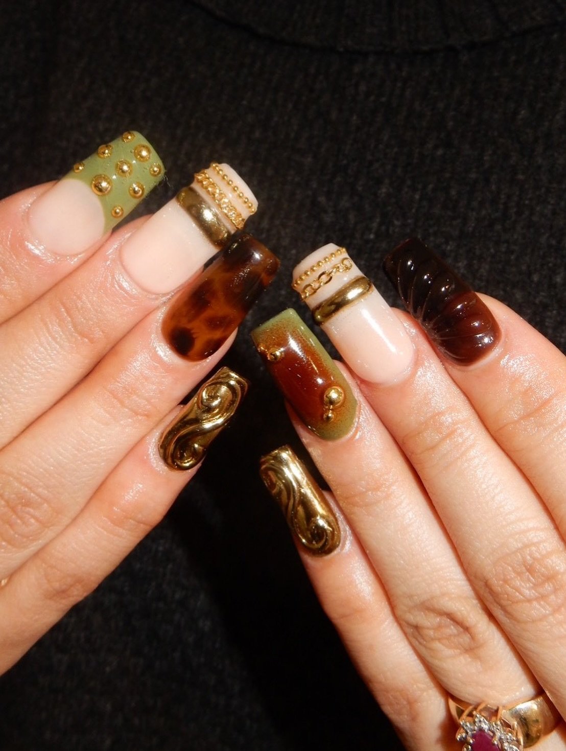 #fallnails @rio__topcoat 🍂

#tokyonailsalon #tokyonails #海外ネイル #下北沢ネイル