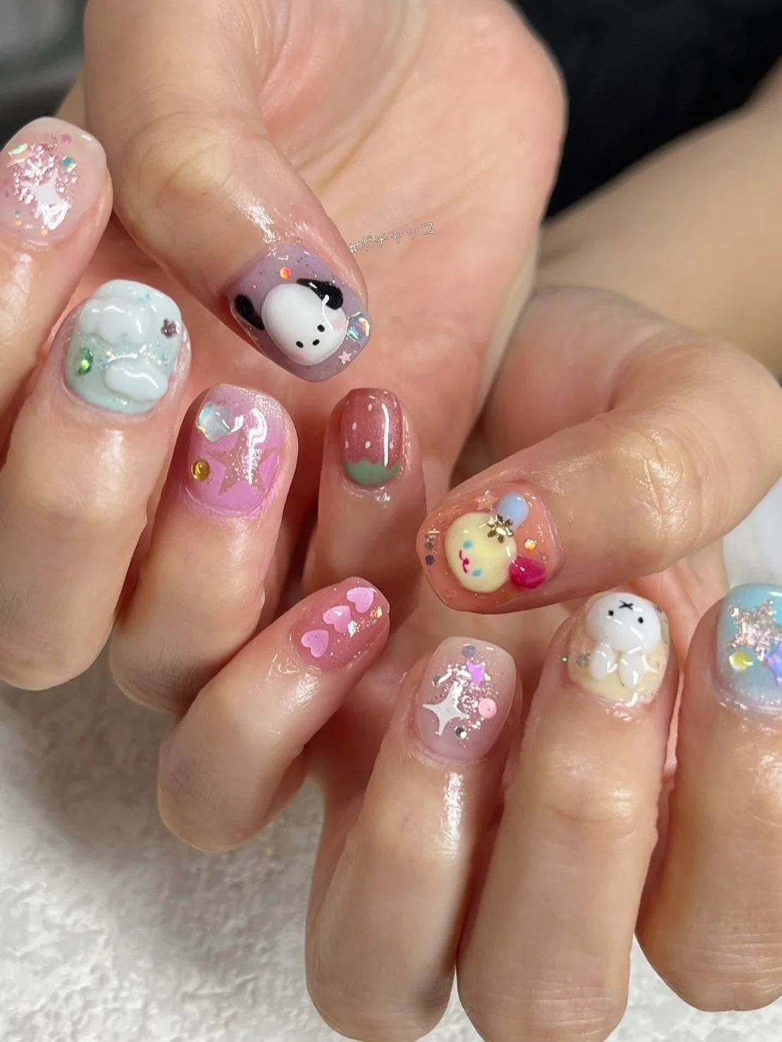 Kawaii nails 💕 @miku_topcoat 

Tokyo nails 
#tokyo #tokyonail #sanrionails #港区ネイル