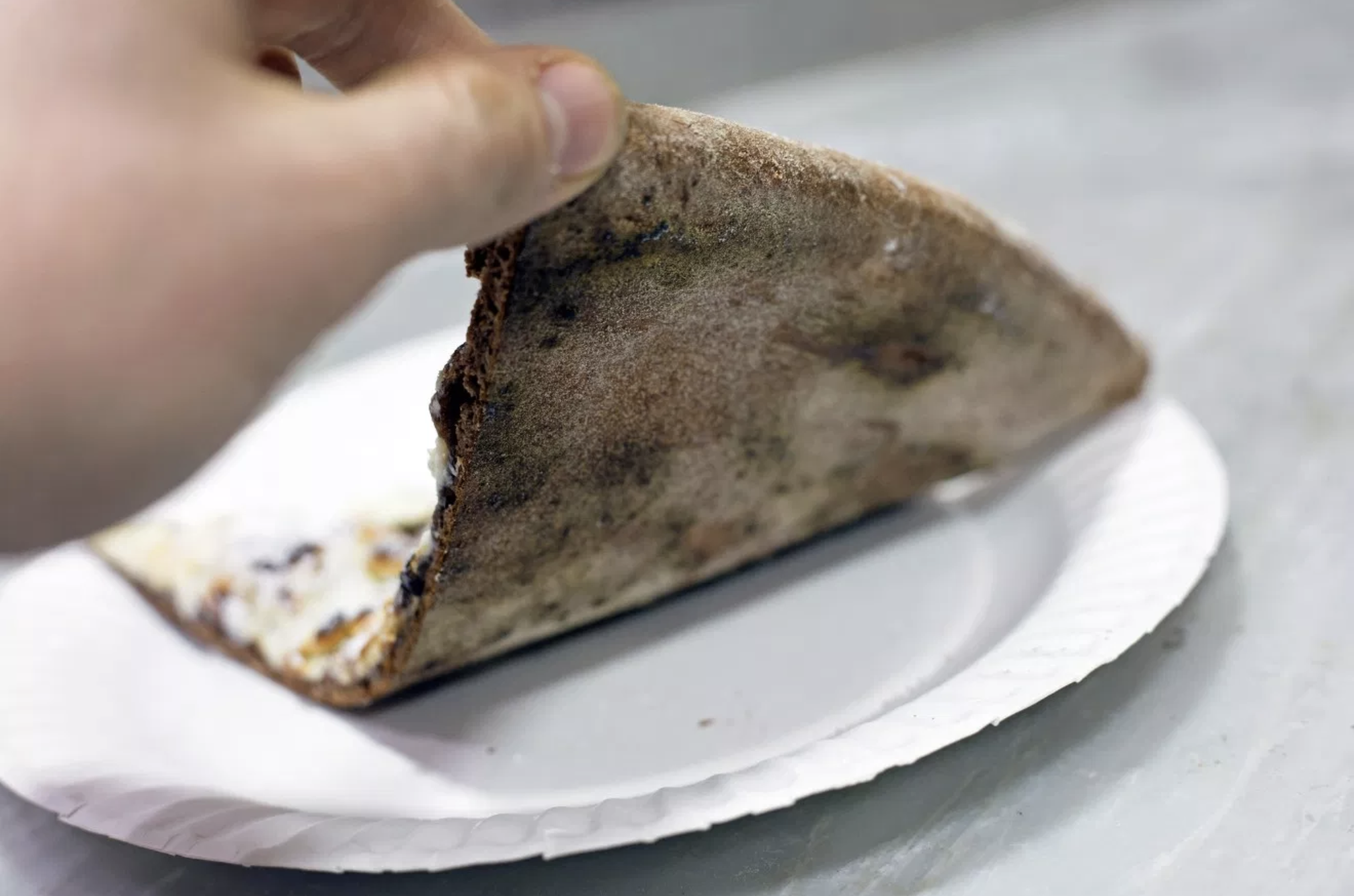 The chocolate pizza comes out a few minutes earlier than a classic pie would.