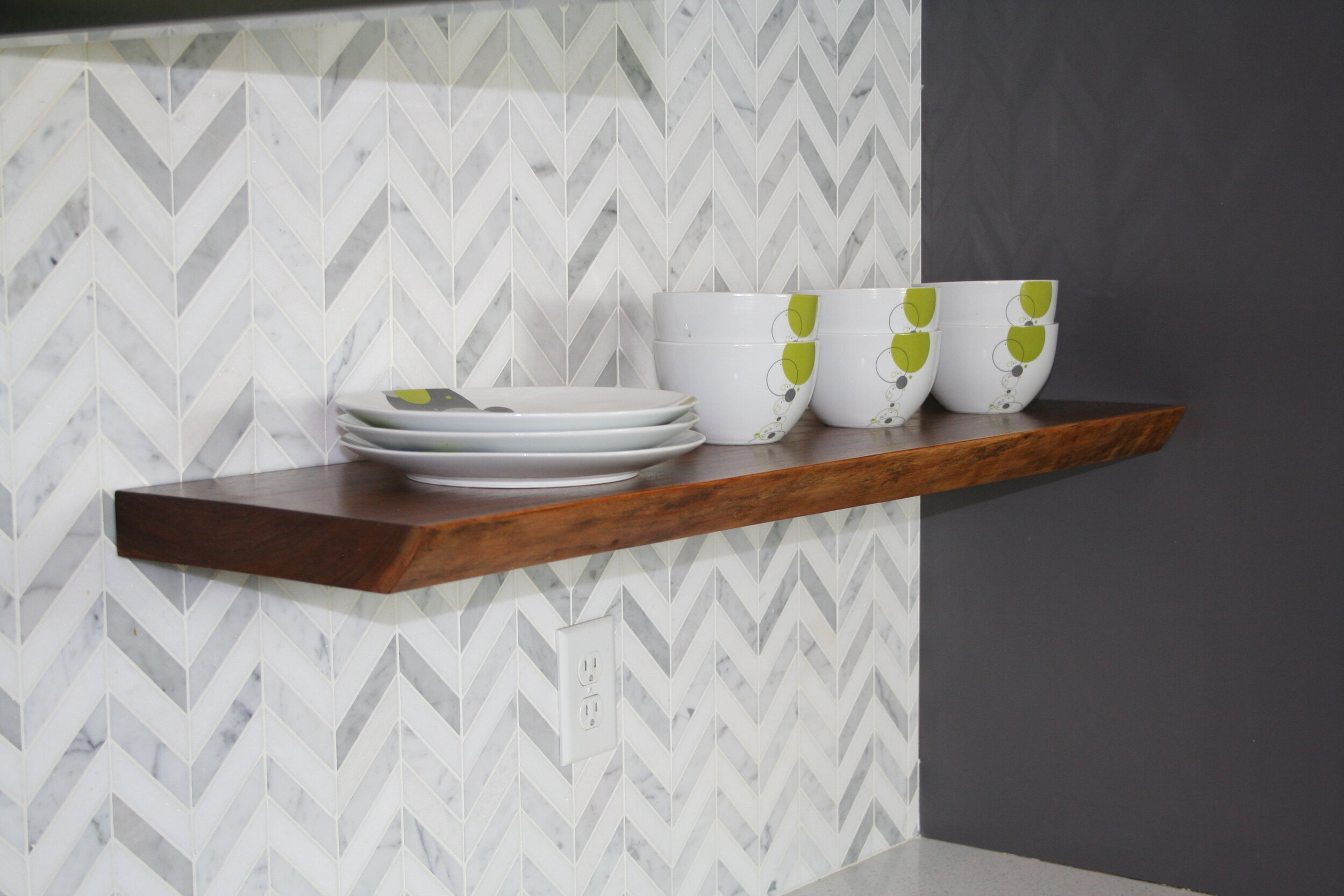 Live-Edge Floating Shelves