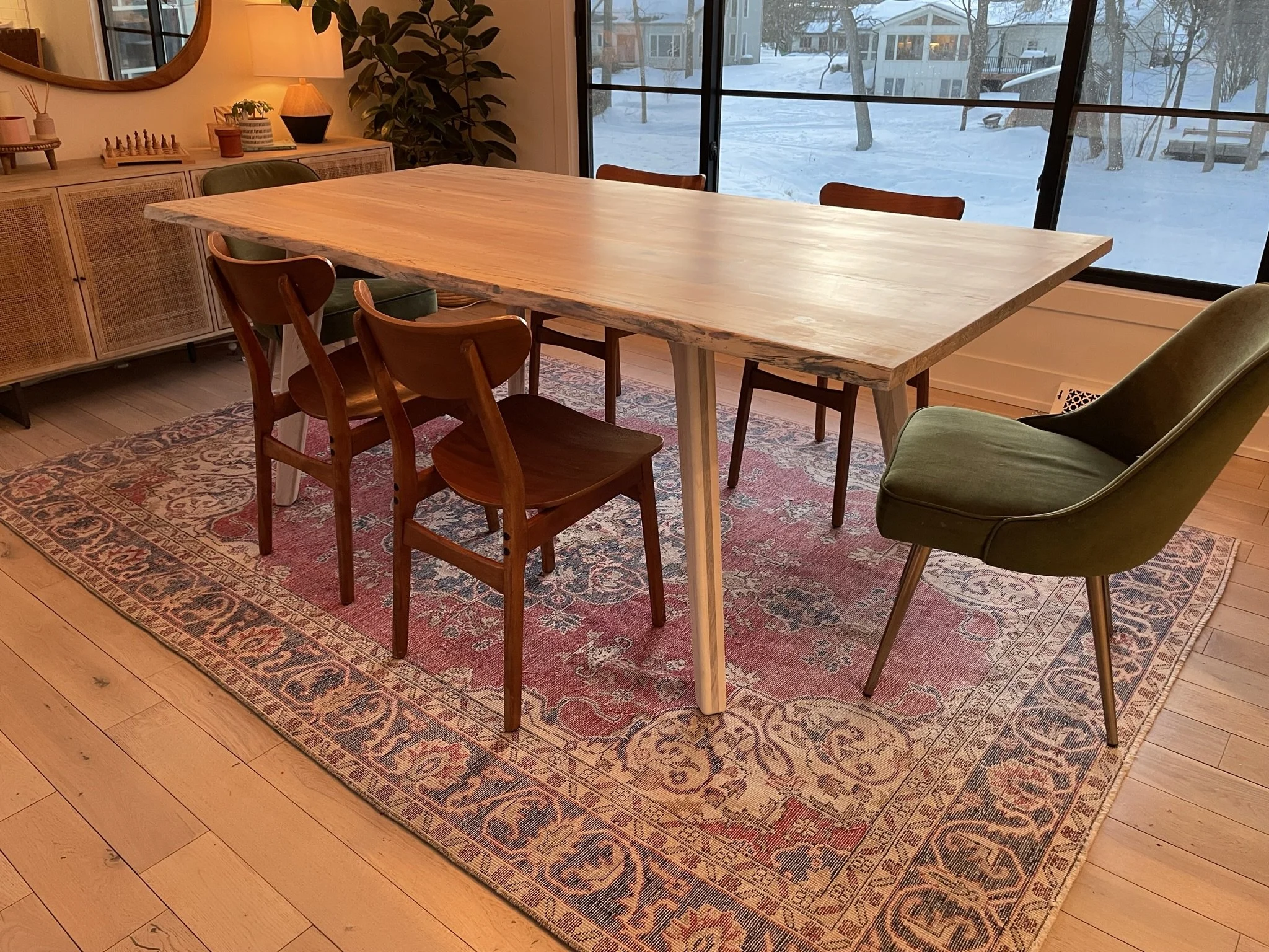 Modern Spalted Maple Dining Table