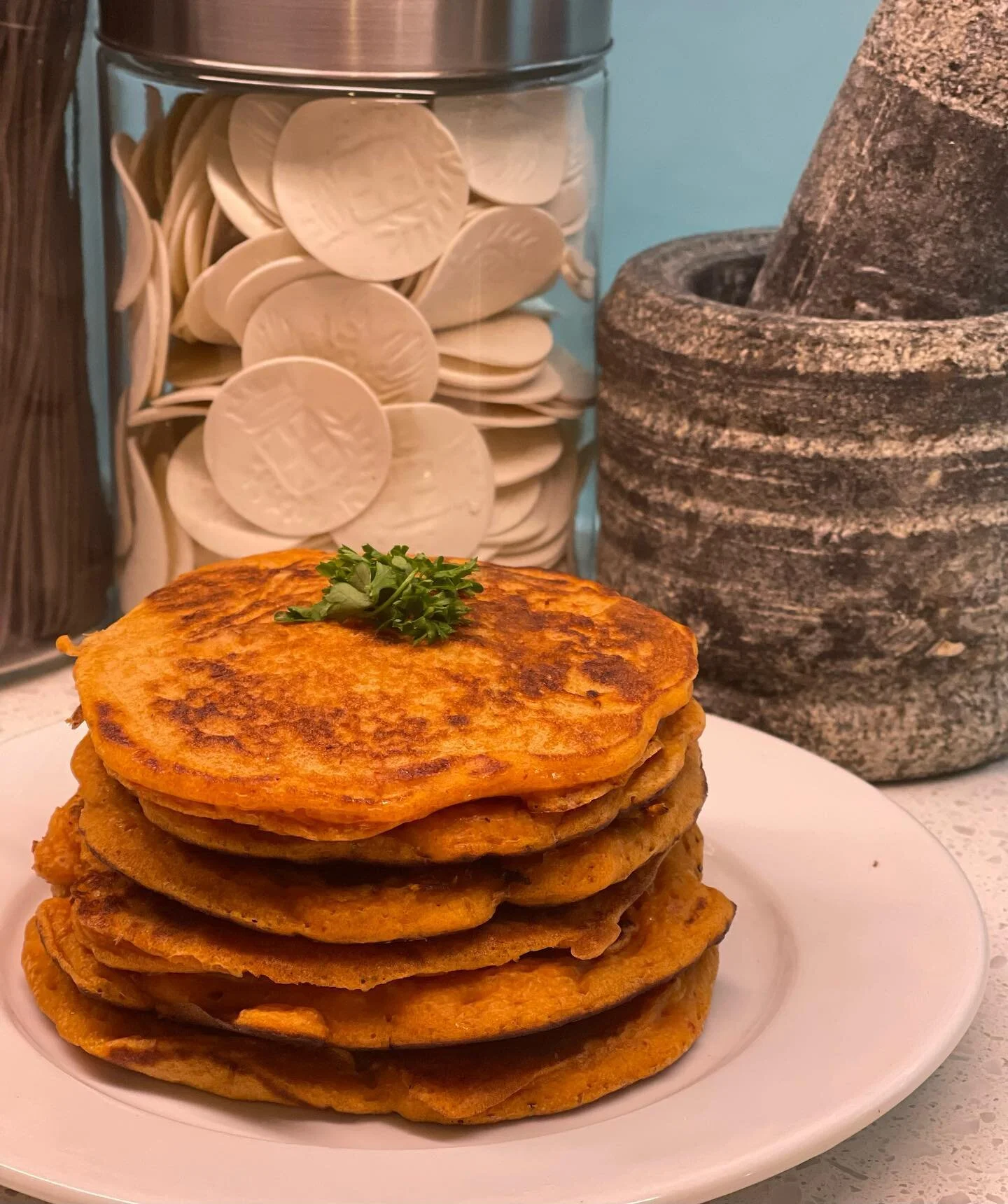 Nice batch of Kimchi sourdough pikelets for the eating🍒Inspired by Beaverton&lsquo;s finest Korean BBQ