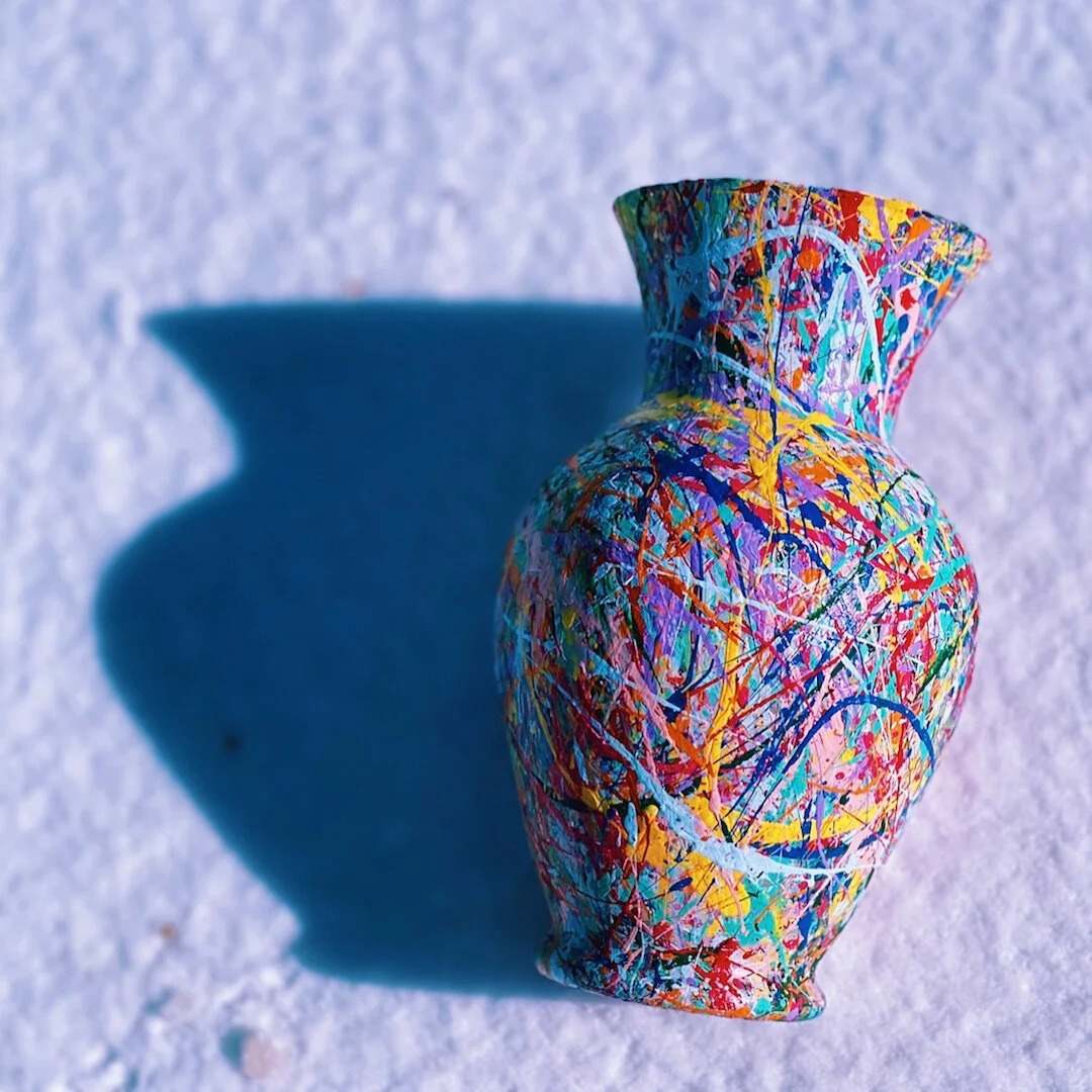 Hand Painted Superbloom Vase - Limited Edition Paint Splatter - Home Art for Flowers