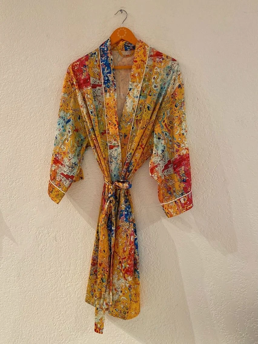 Superbloom Palm Springs Luxury Silk Robe Unique