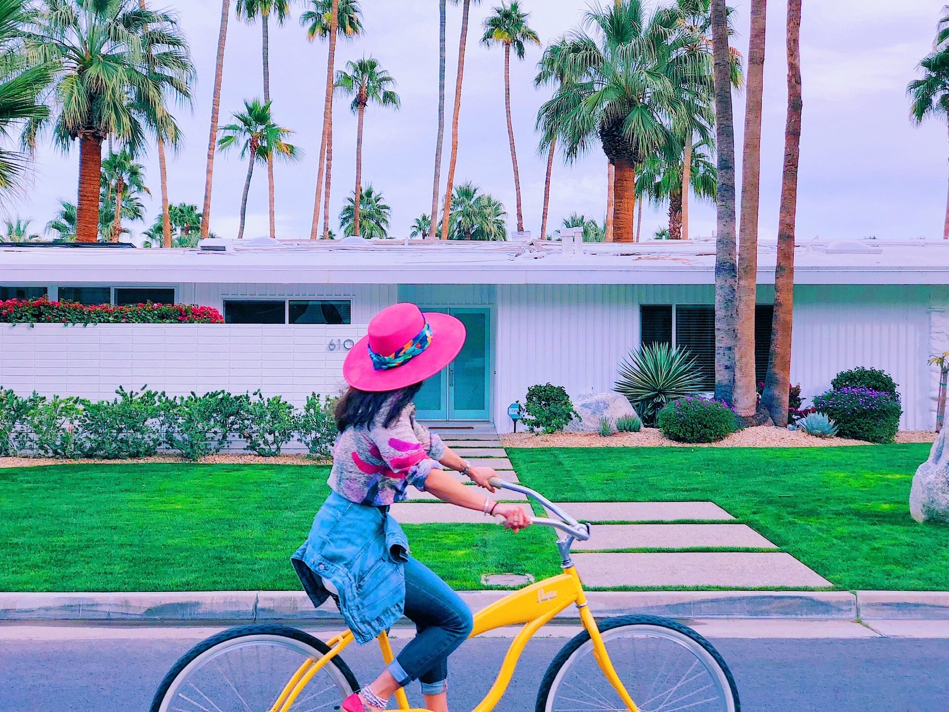 bike-tour-palm-springs-superbloom-pink-fashion-hat.JPG