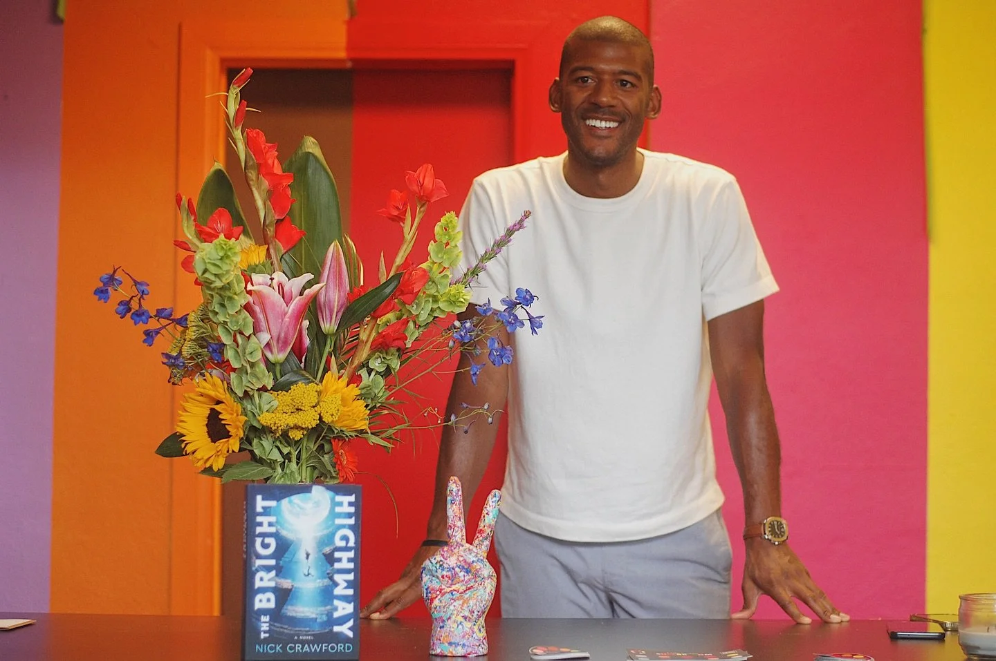 We had the absolute pleasure of welcoming our friend and SUPERBLOOMer @themeltman for a sneak peek at the new Ventura studio! ✍️🎥🎞️🧀📚✨ Nick’s a tremendously creative writer and visionary, and we’re so proud to see his new book The Bri