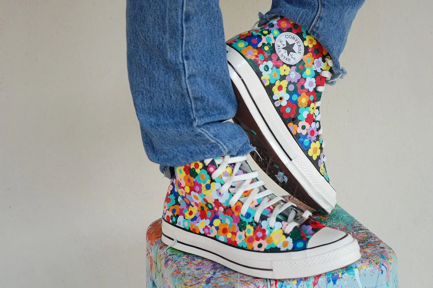 5-Petal Bloom High Top Converse by SUPERBLOOM