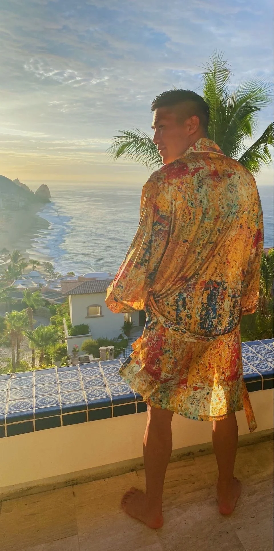 Unisex satin robe for weddings