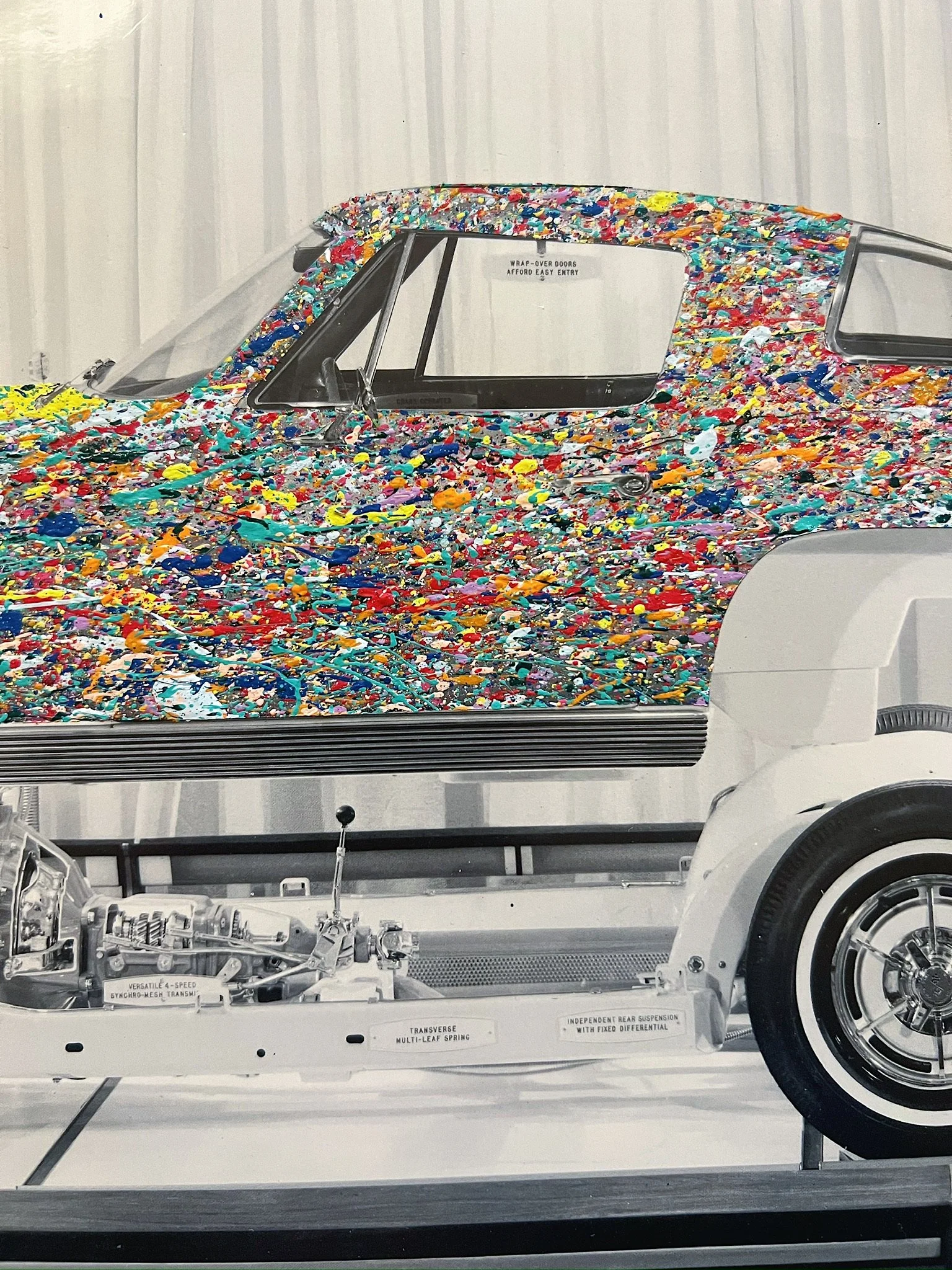 1963 Corvette Mixed Media Art — Vintage Photograph with Hand-Painted Color.JPG