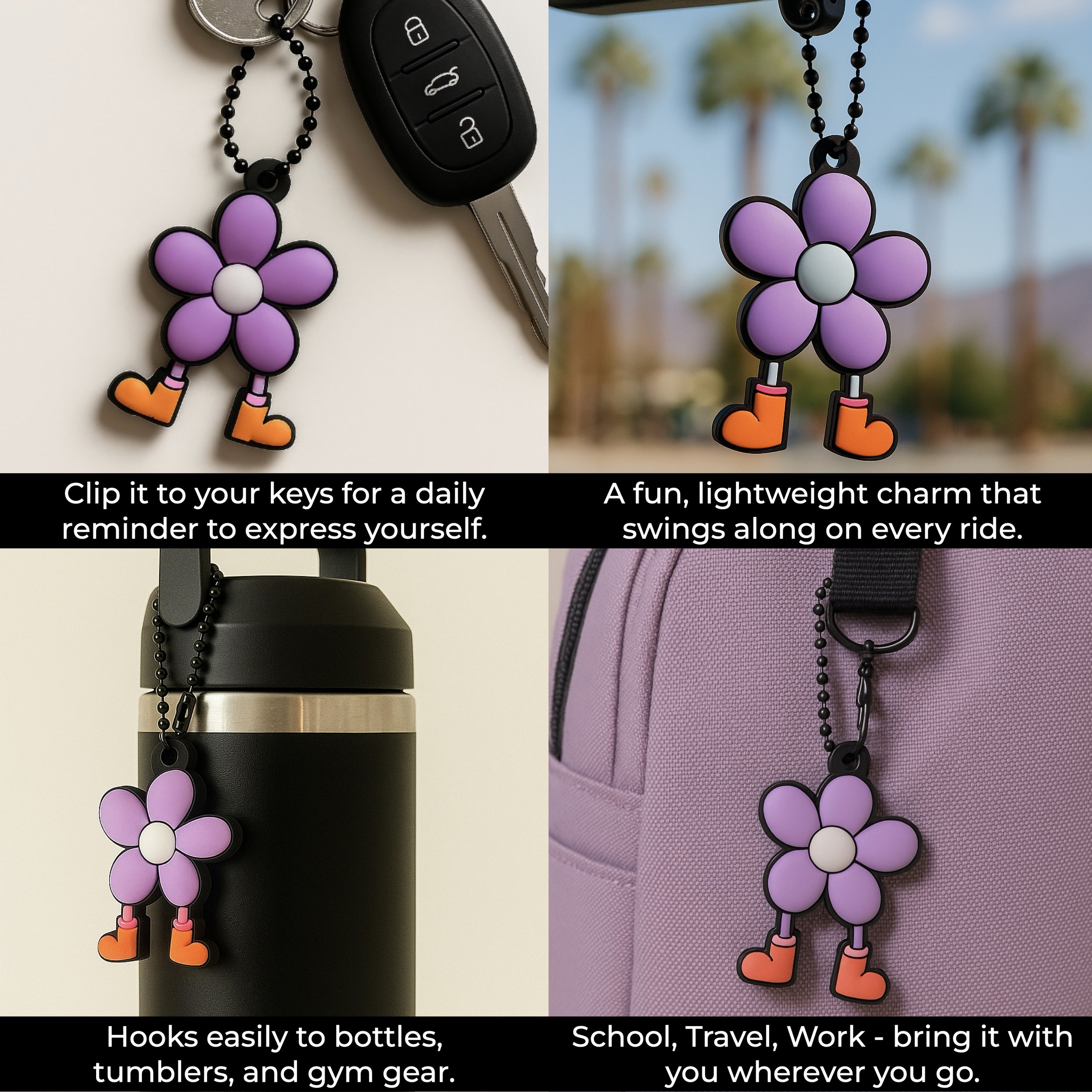 collectible superbloom flower character keychain accessory charm