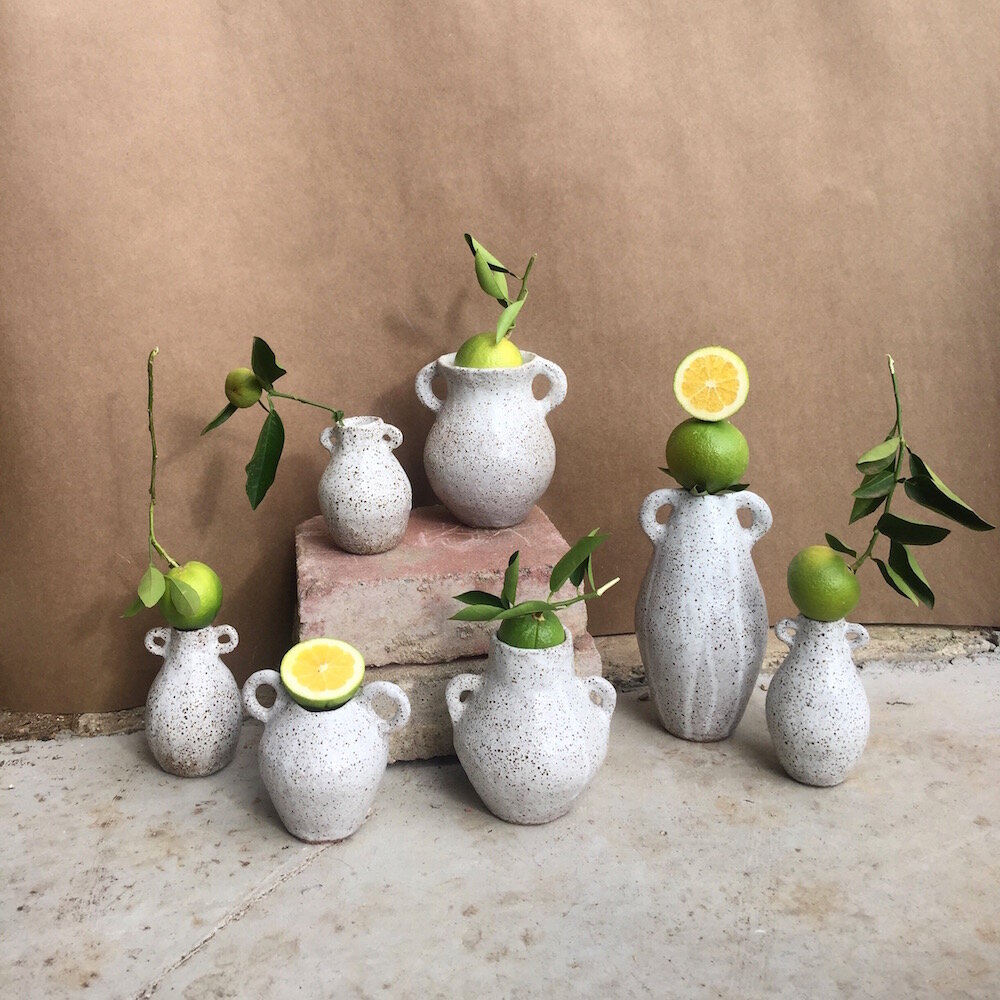 Eloise White, Speckle Vessels, 2019, Ceramic BRT Raku installation, 60 x 60 x 60cm.JPG