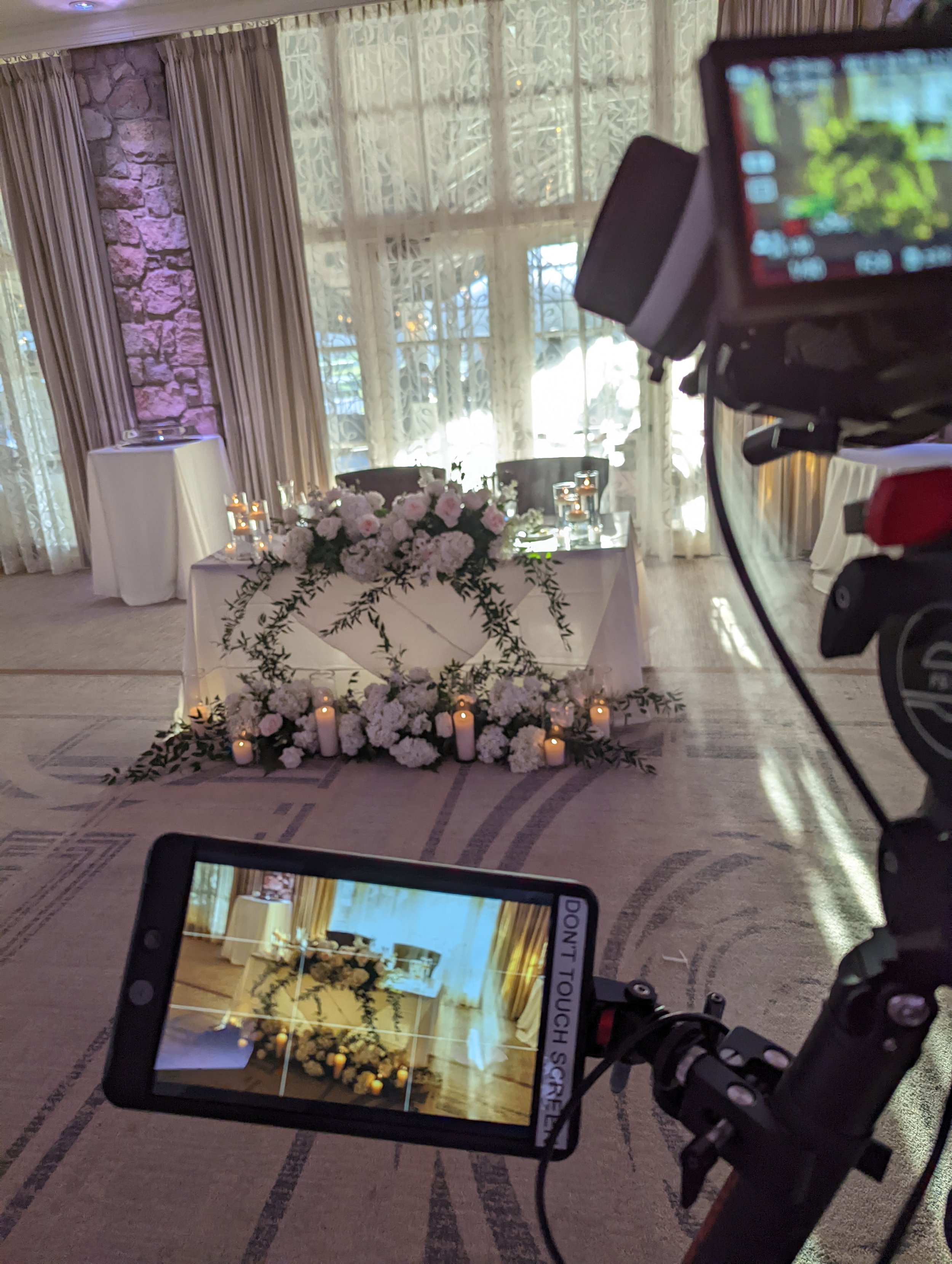  BTS of NJ wedding Videographer - Wedding videographer near me in nj  - New Jersey Wedding videographers working on a Wedding Video 