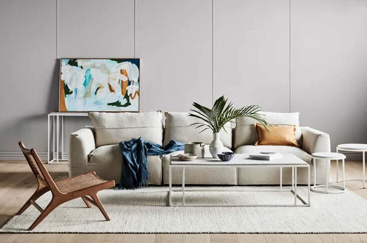 Cove Seamed Sofa in Shell Linen by GlobeWest.