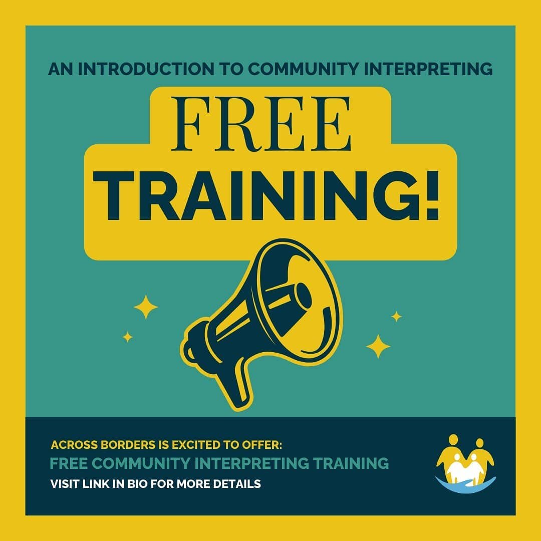 🚨We are excited to announce that we are offering a free course for those interested in community interpreting!  Visit link in bio for details 👆

If you:
➡ have lived experience of forced migration 👣
➡ find yourself interpreting for others 💬
➡  ha