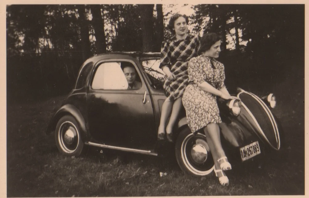 Friedel Kastner with sister Berta and a friend, May 1938.,, about one month before emigration jpeg.jpeg