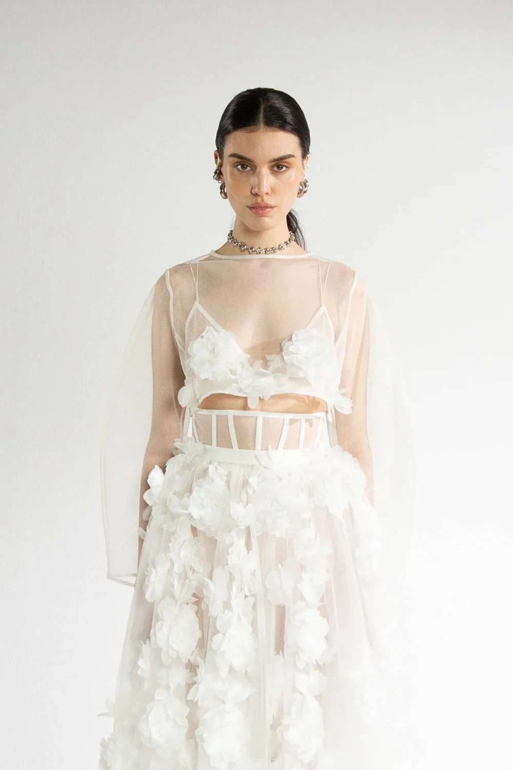 open lace back dress Wedding Dress Made Into Guardian Angel Tree Topper main image 1