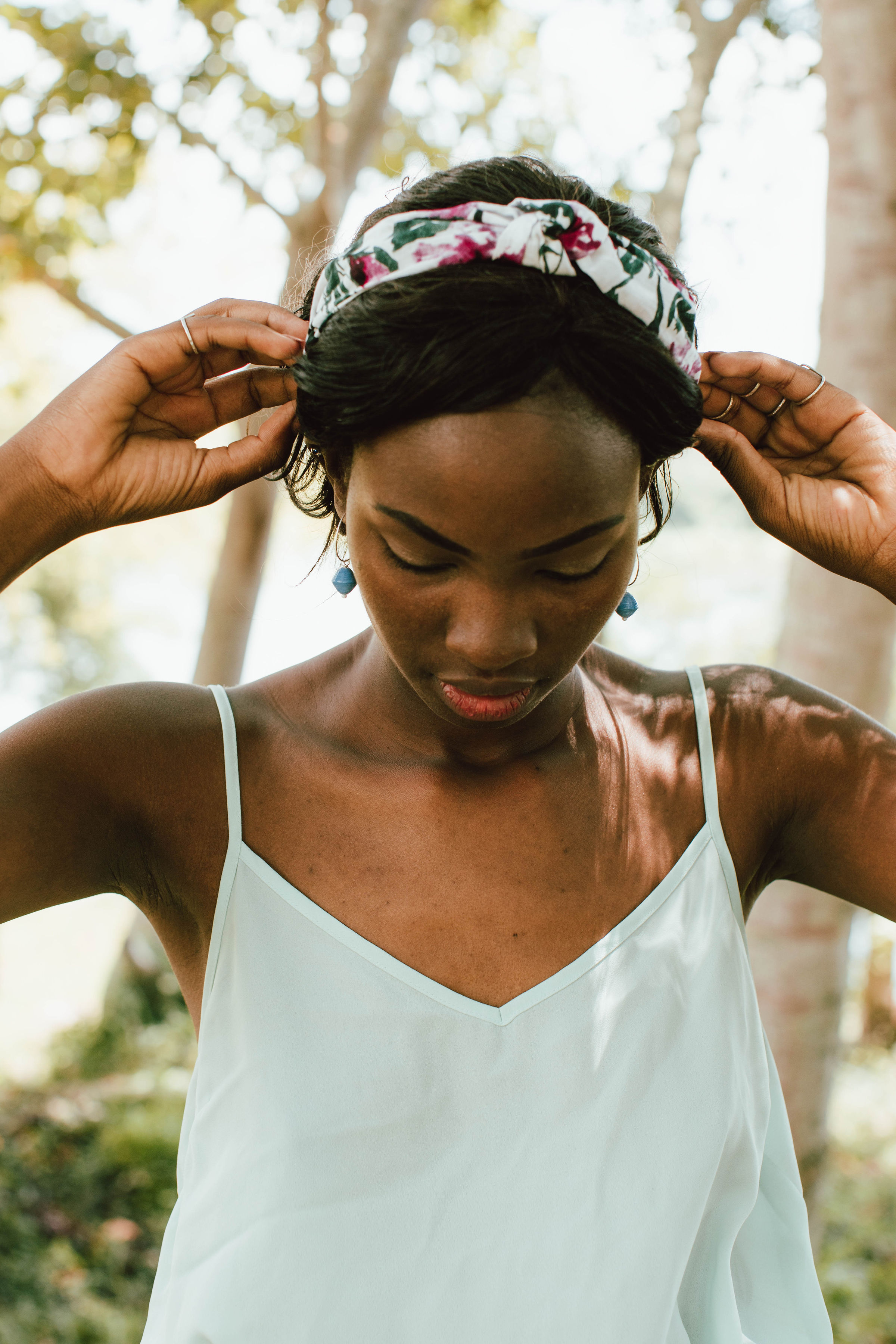 White and Purple Floral Headband - Summer Bloom Collection - Voice International