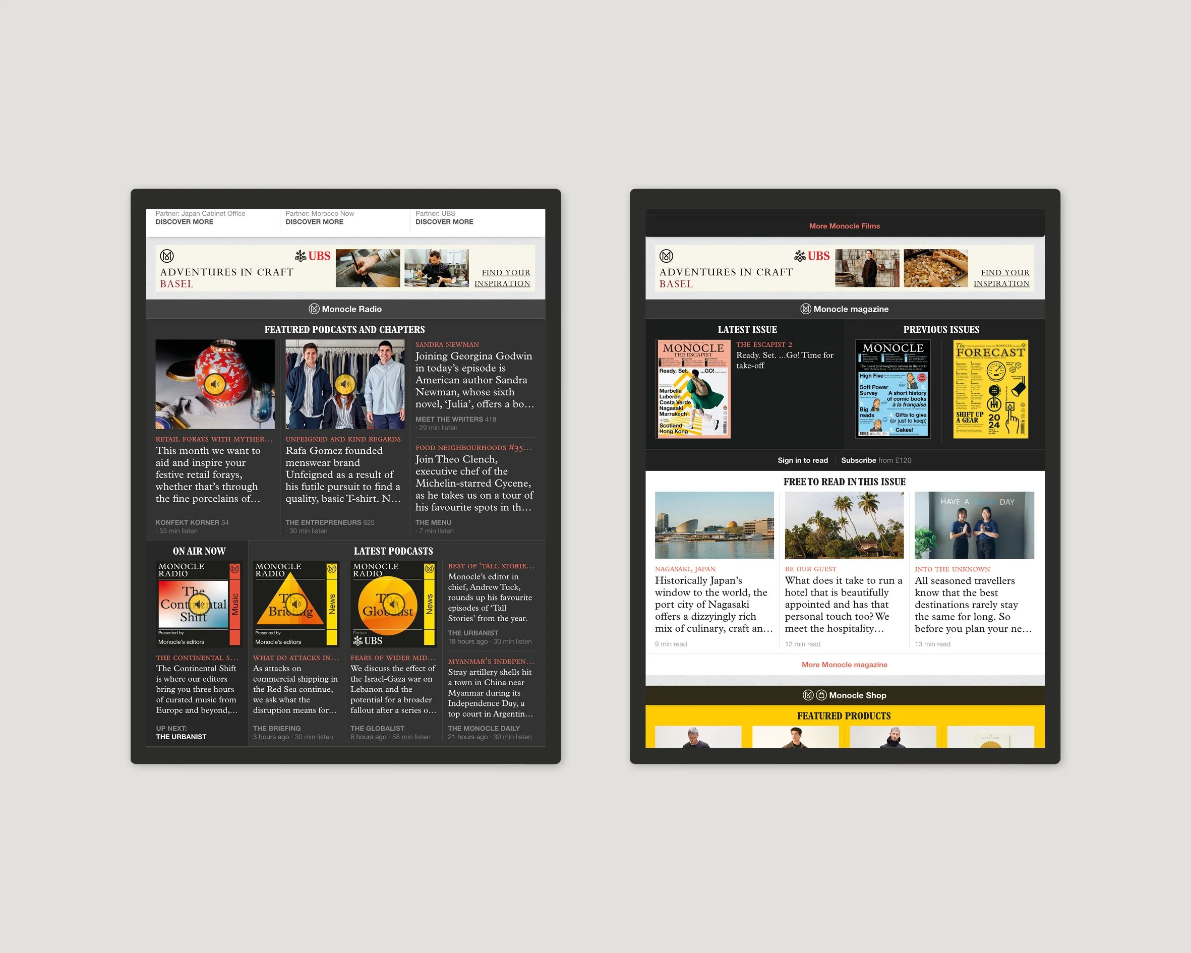 Website banner designs - tablet