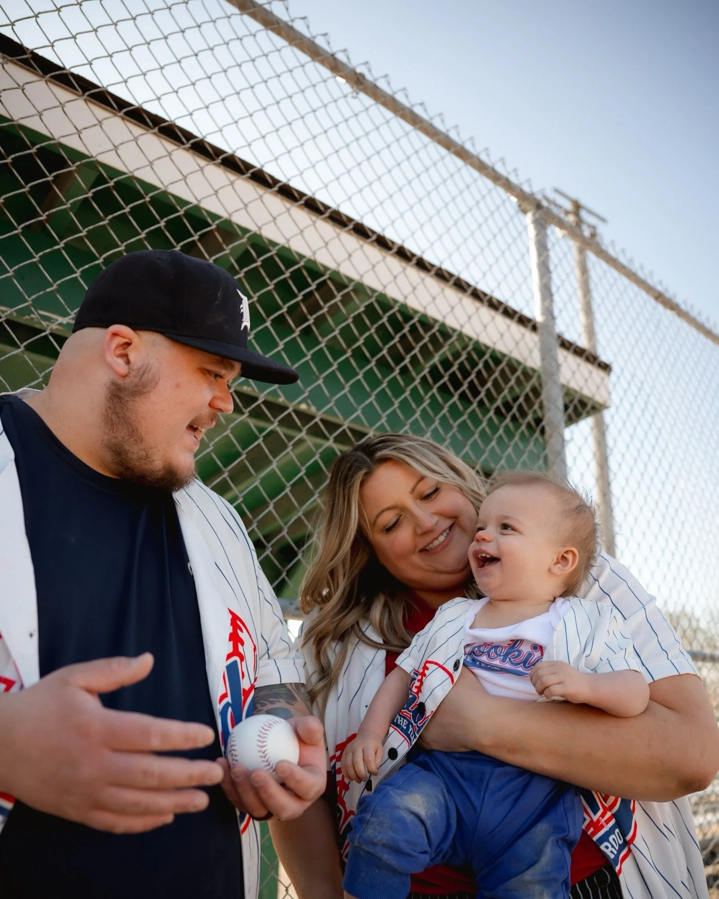 Kasen is 1! ⚾️💙 The Ritchie&rsquo;s chose to do his 1st birthday pics at the baseball field that his daddy grew up playing on, and let me just say, I just love sentimental photo locations!! I would love to do more sessions at meaningful locations to