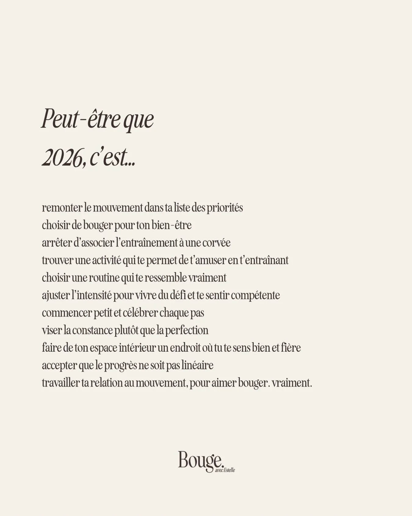 Une invitation &agrave; vivre le mouvement autrement. 

❤️