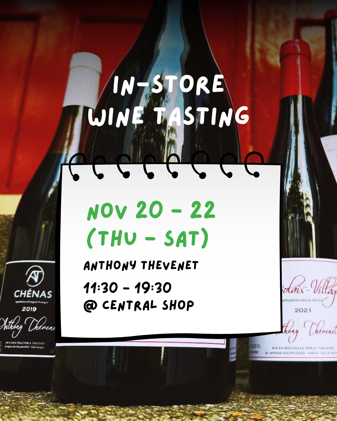 Nov 20-22 : Anthony Thevenet In-store Tasting