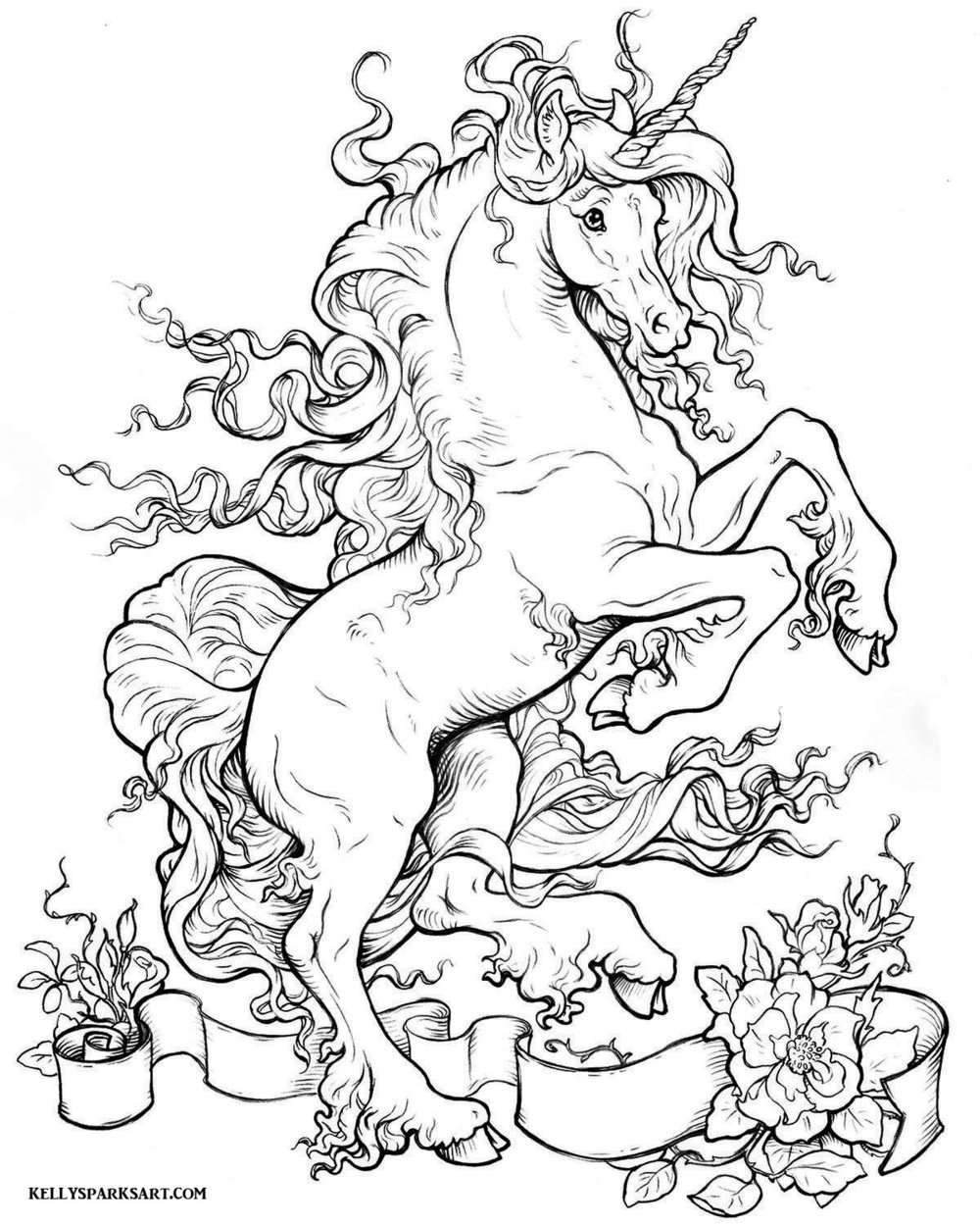 Unicorn Art Coloring Pages — Art of Kelly Sparks