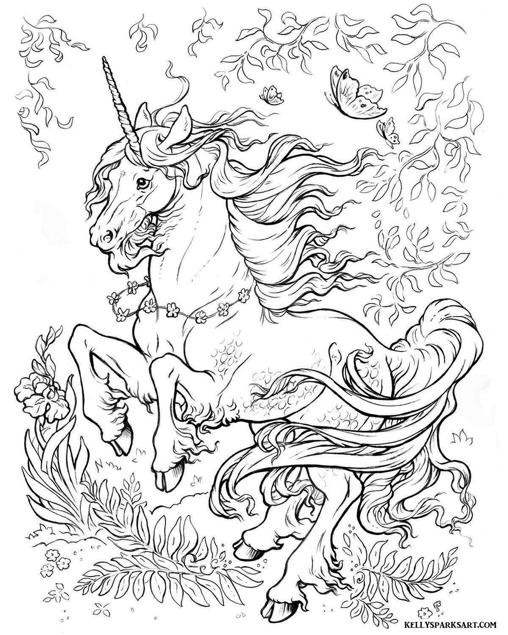 Unicorn Art Coloring Pages — Art of Kelly Sparks