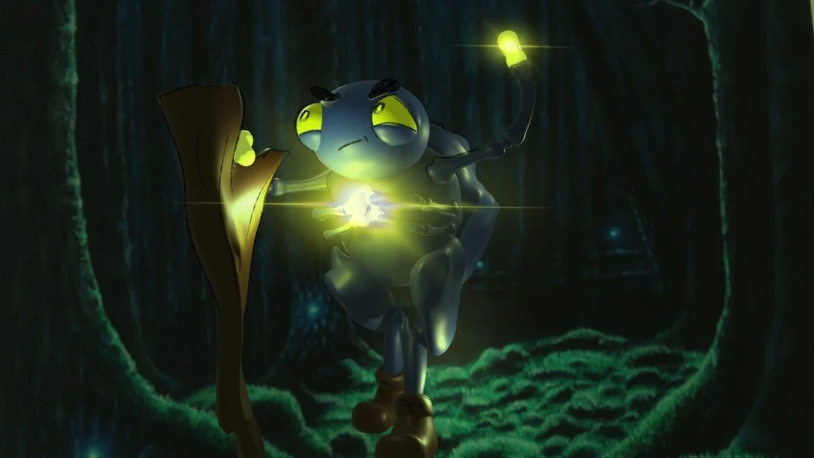  Model made, textured, and lit in Blender. Background piece is Will o the wisp by aelinlaerfineart 