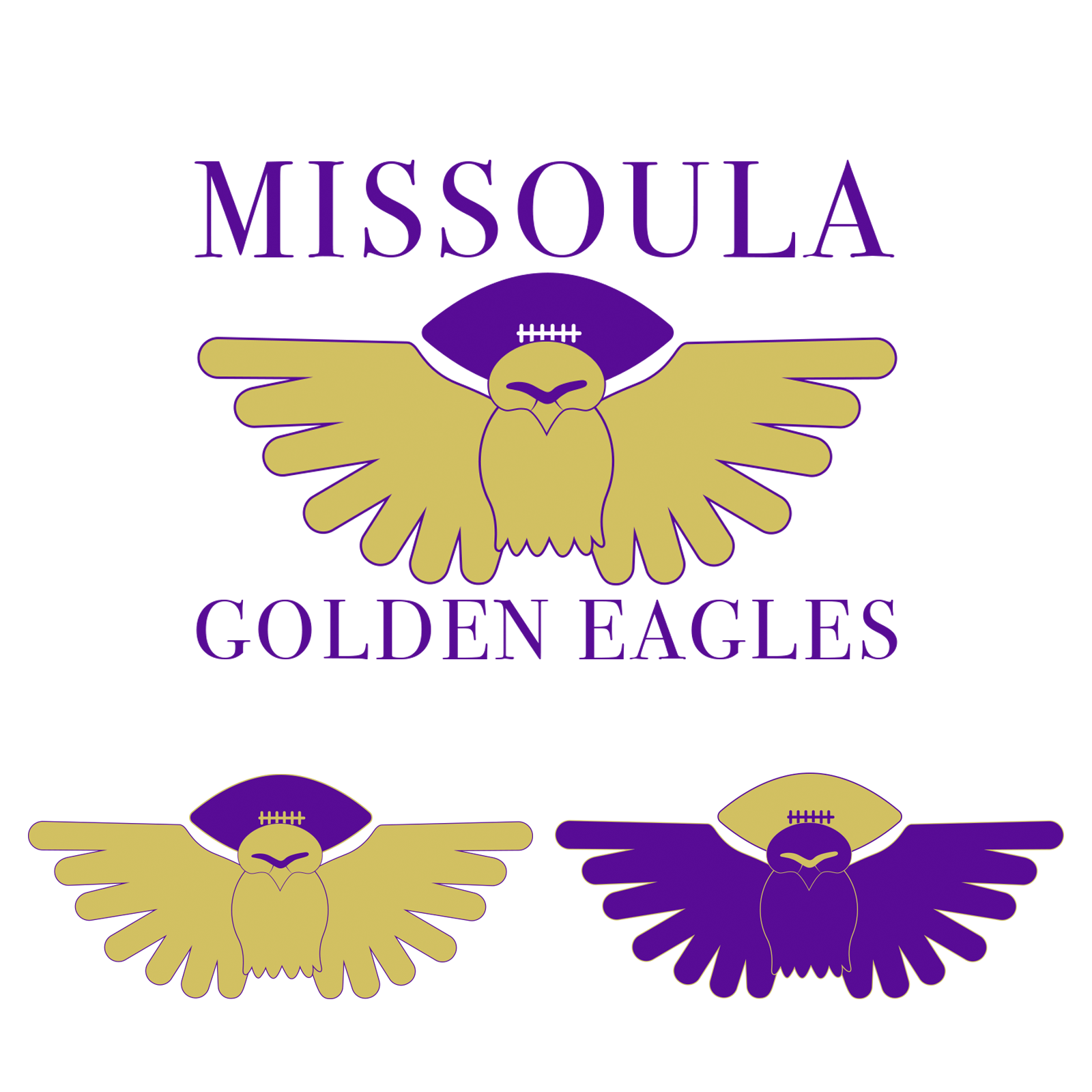After many sketches, I decided on a series of logos that I was going to use for my team. The Missoula Golden Eagles were born.