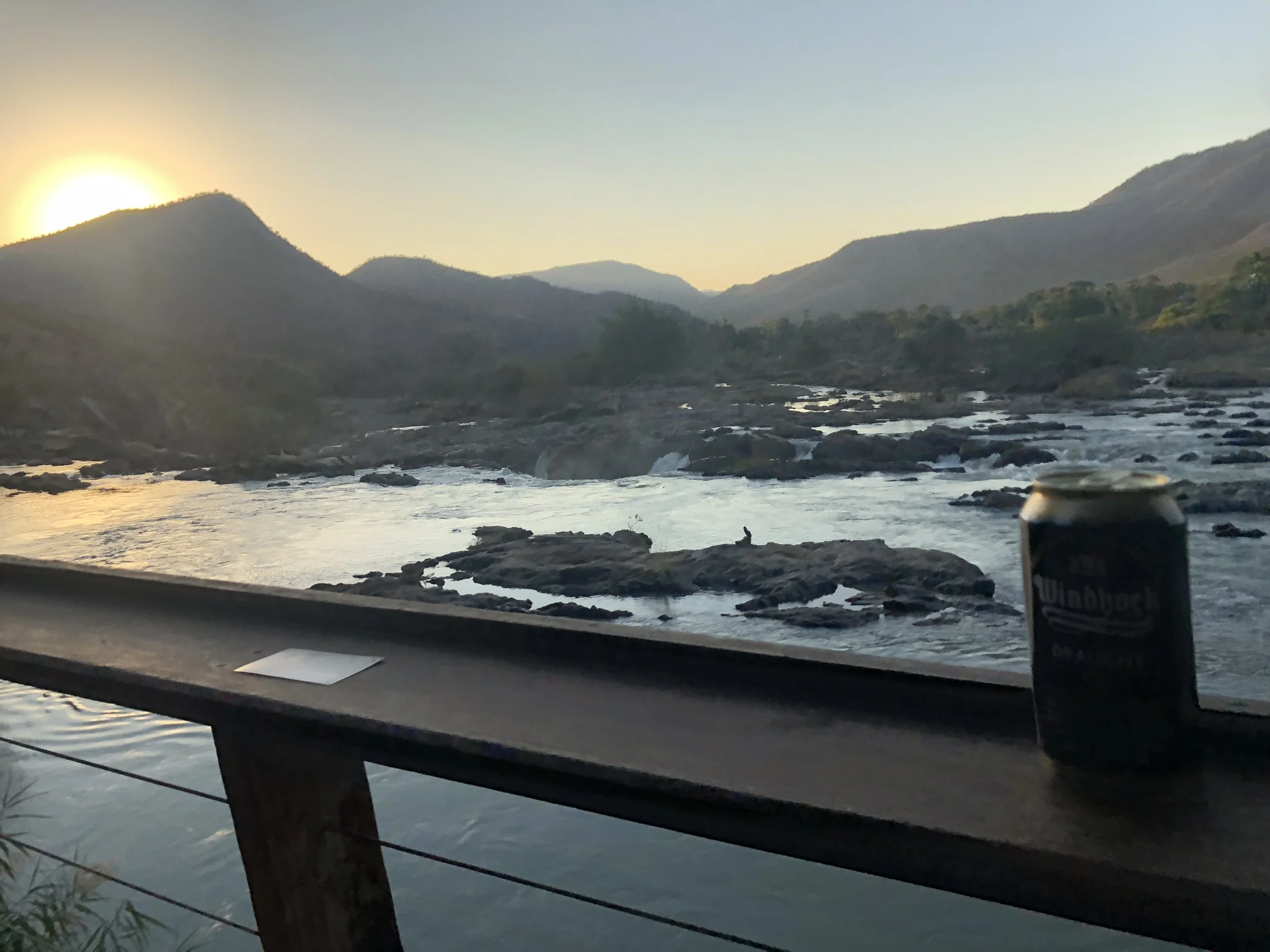  Sunset with a beer next to the Falls 
