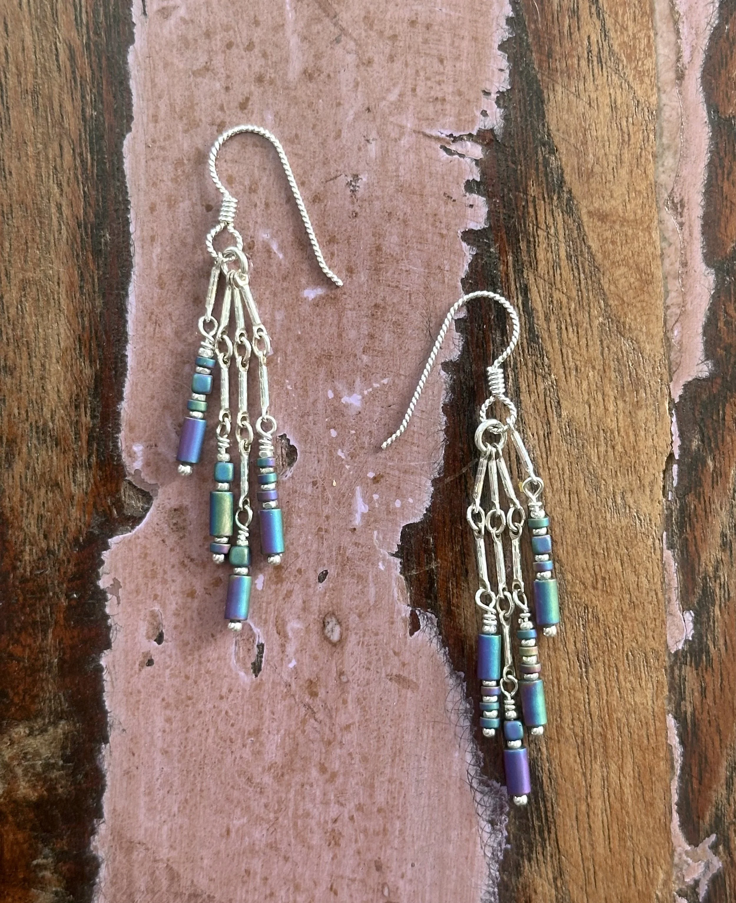Matte & Sterling Dangle Earrings
