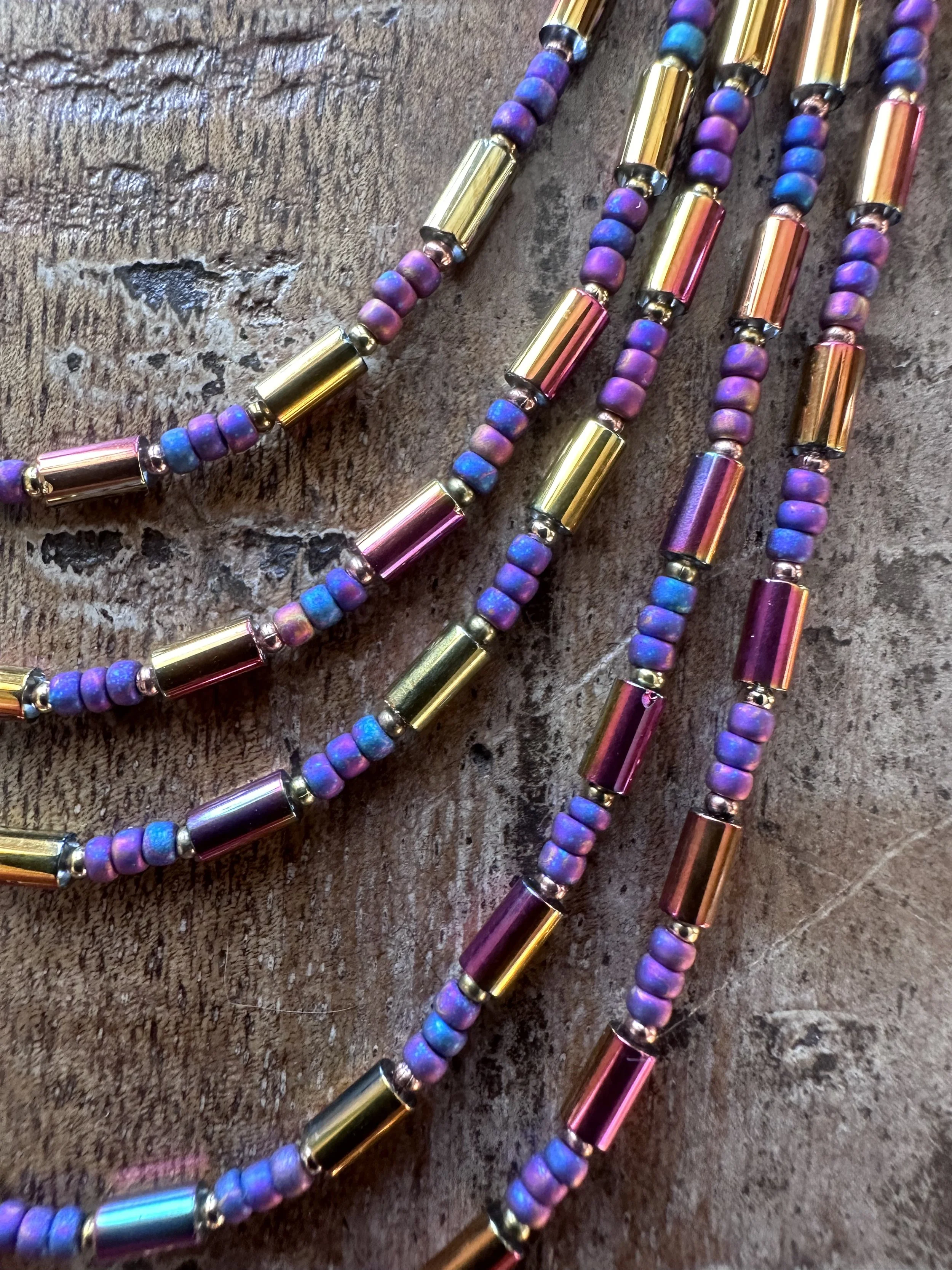 Single Strand Electroplated & Matte Mix Necklaces