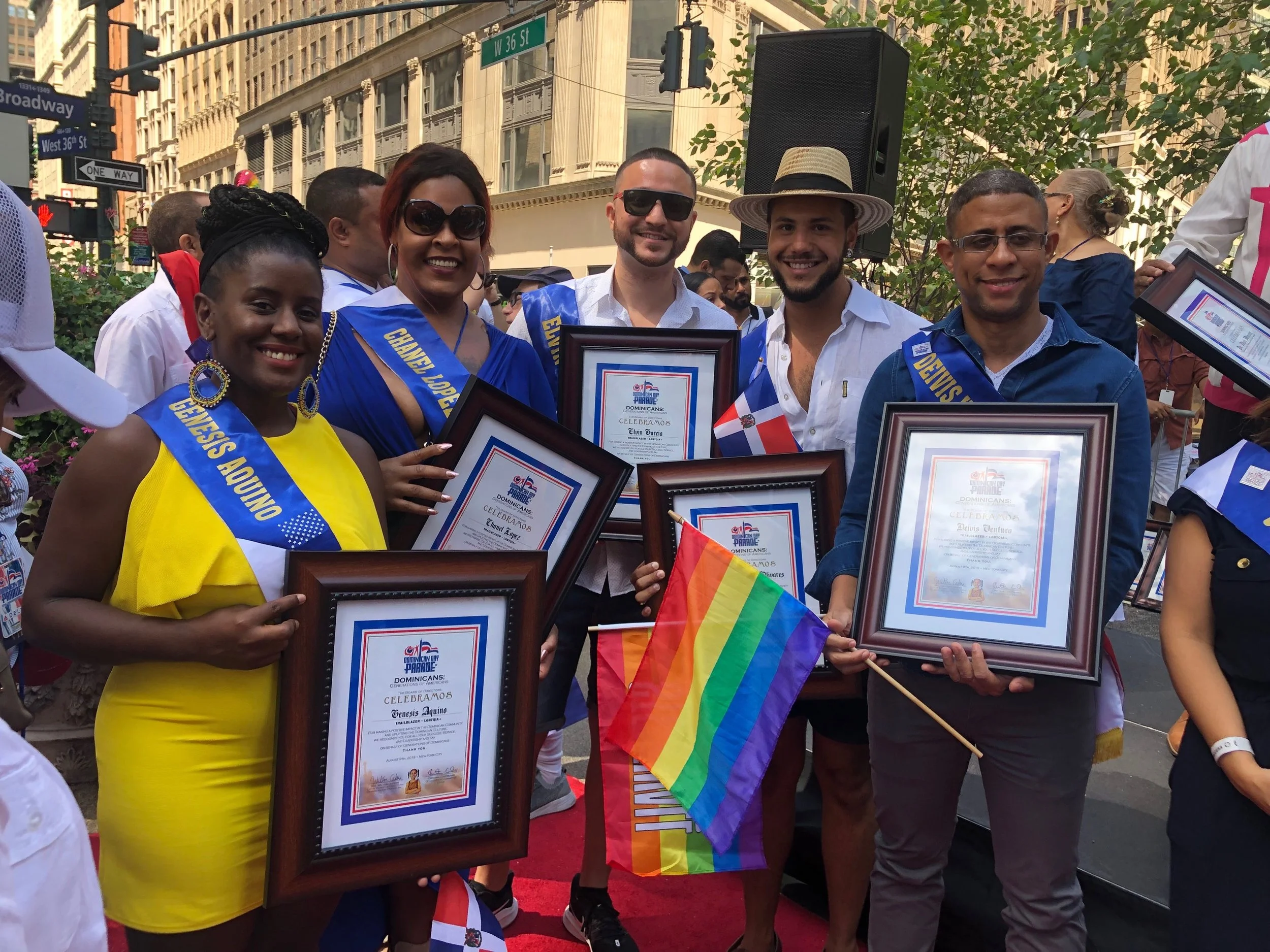 LID Board Members Genesis Aquino (first), Samy Nemir Olivares (third) and Deivis Ventura (last) at the Dominican Day Parade