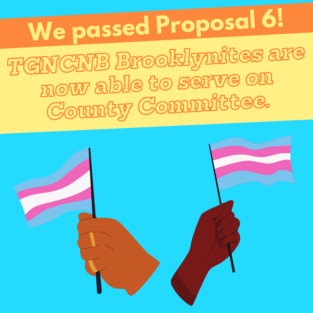 Brooklyn LGBTQ Democratic Leaders Celebrate Historic Rule Change that Repeals the Democratic Party’s Gender Binary Requirement and Allow Nonbinary and TGNC People to Run for Party Office