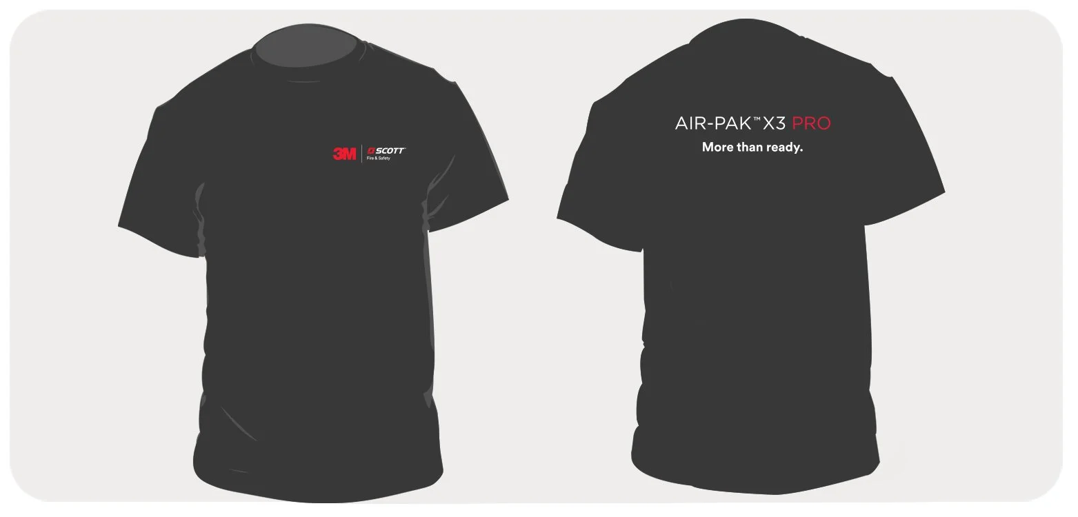 3M Scott Air-Pak X3 Pro —  charcoal tee
