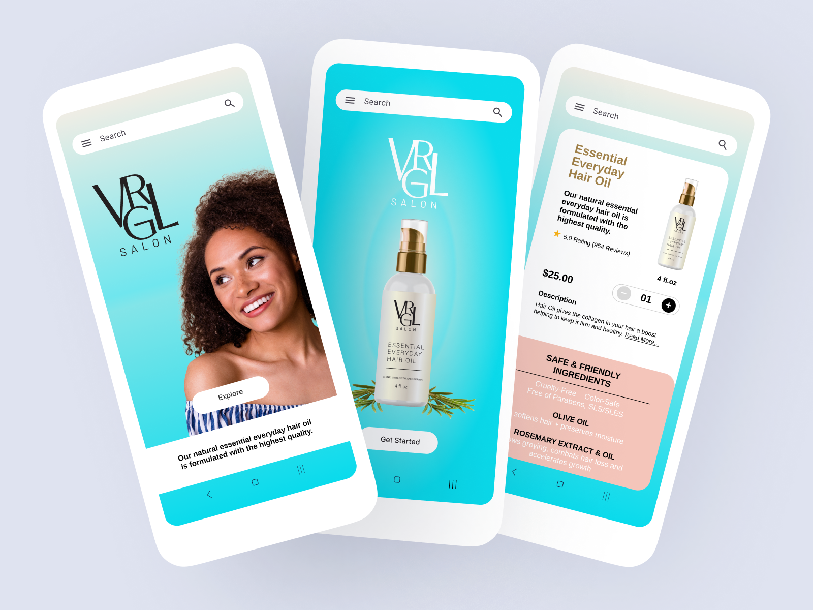 VRGL Salon  Screen Examples