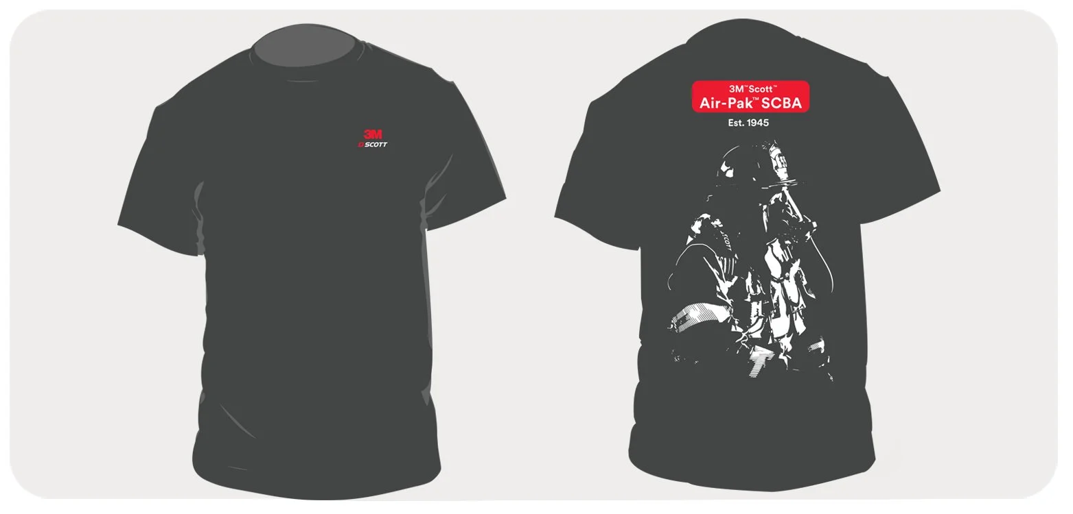 3M Scott Air-Pak  — charcoal tee
